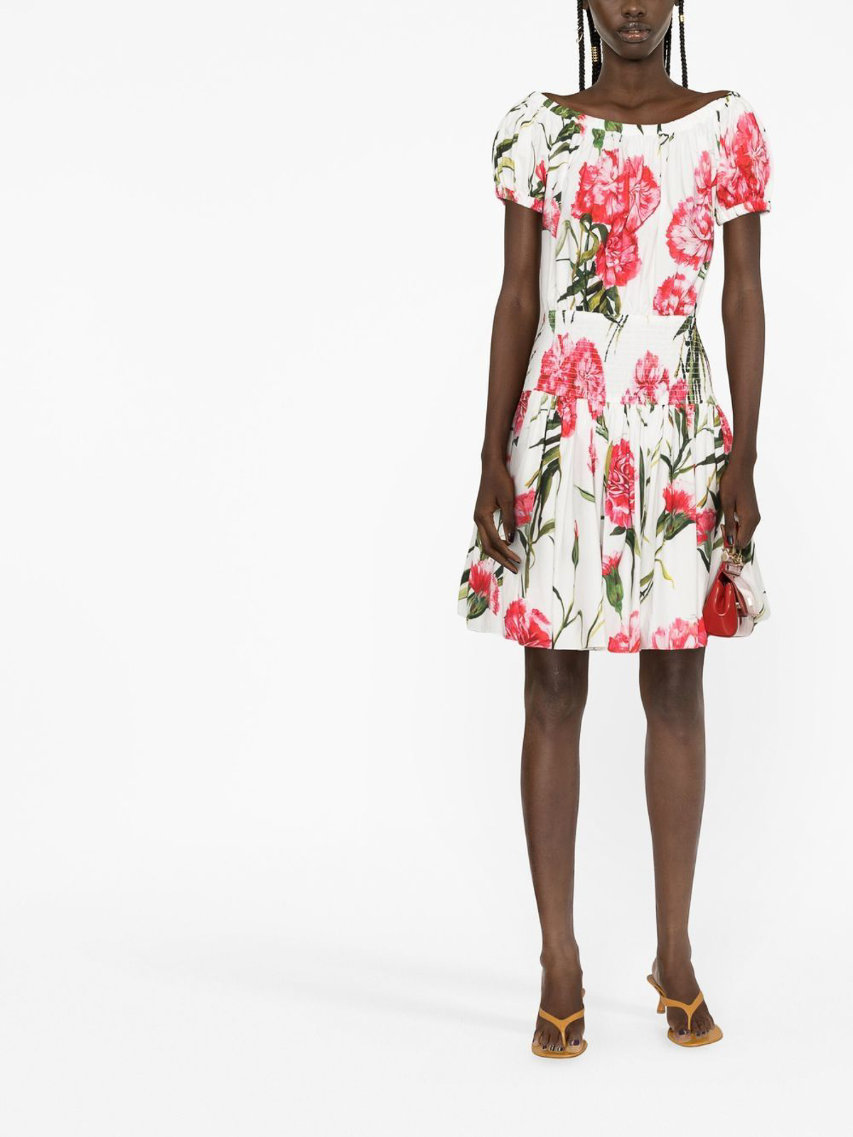 Carnation-print flared minidress F6AGRTFSEHTHA3VL (Dolce & Gabbana / ワンピース・ドレス・オールインワン ) | Dolce & Gabbana (ドルチェガッバーナ)(1)