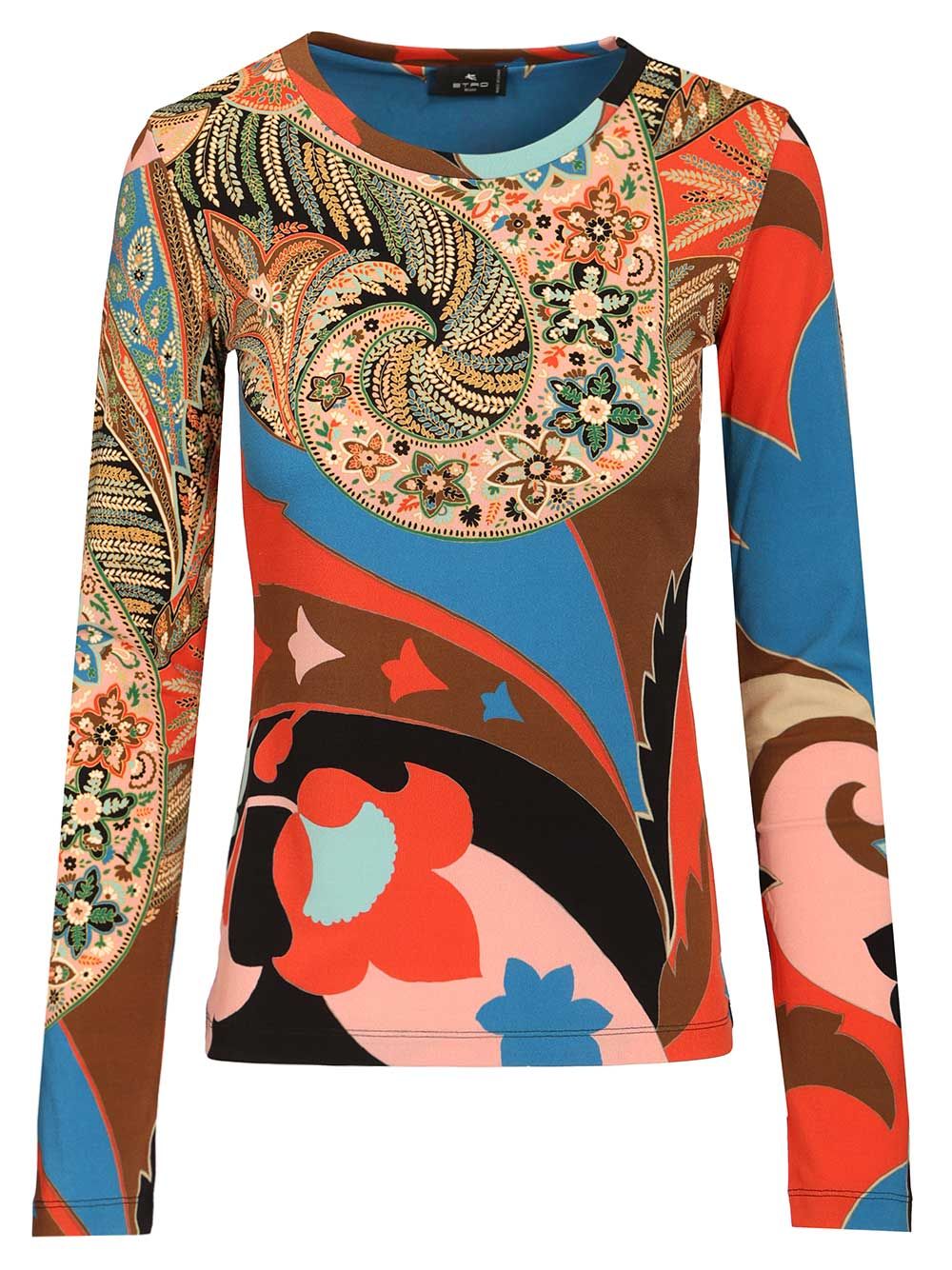 CREWNECK LONG SLEEVE TOP MULTICOLOR PRINT WRJB0011AKI45X0861 (ETRO / Tシャツ・カットソー ) | ETRO (エトロ)
