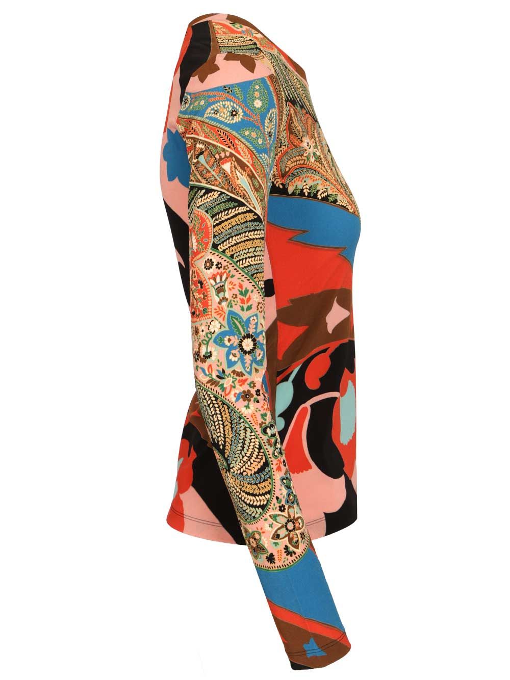 CREWNECK LONG SLEEVE TOP MULTICOLOR PRINT WRJB0011AKI45X0861 (ETRO / Tシャツ・カットソー ) | ETRO (エトロ)(2)