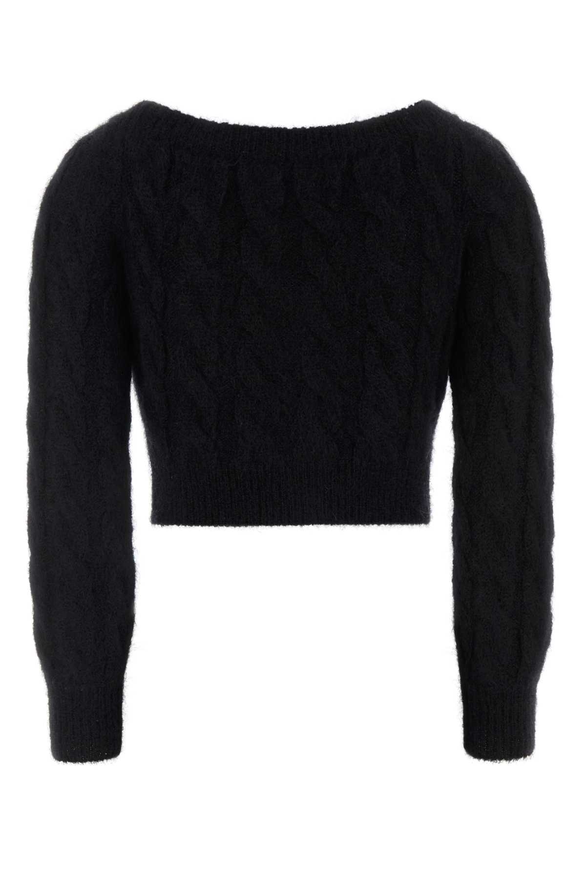 Black stretch mohair blend cardigan FABX4343K47249008 (ALESSANDRA RICH / ニット・セーター・カーディガン ) | ALESSANDRA RICH (アレッサンドラ リッチ)(1)