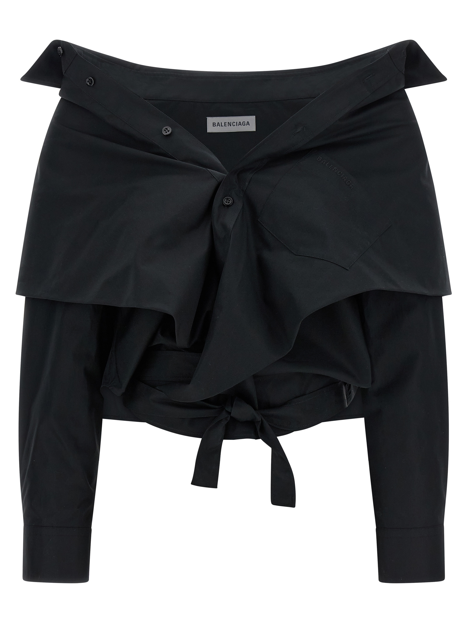 Crop shirt off the shoulder 872123TUM201000 (Balenciaga / シャツ・ブラウス ) | Balenciaga (バレンシアガ)