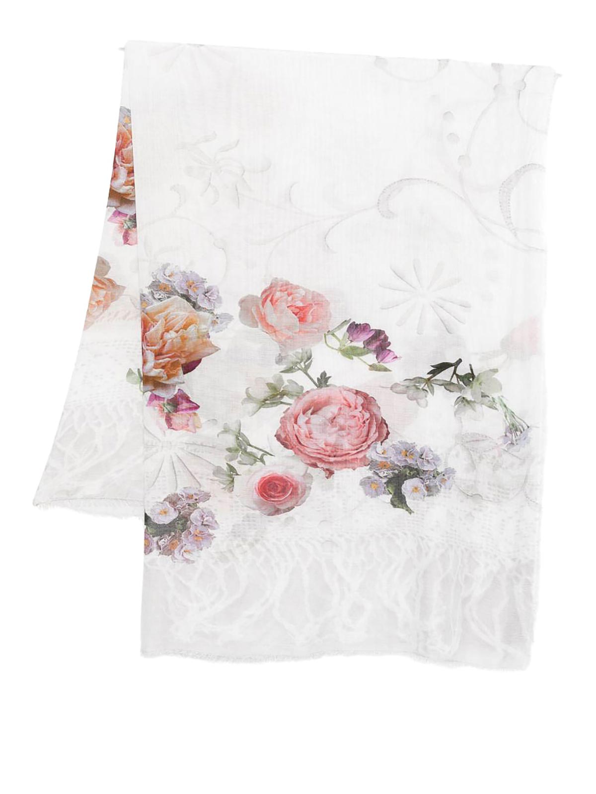 Fosca Scarf With Flower Decoration E2621082140 (Faliero Sarti / スカーフ・マフラー ) | Faliero Sarti (ファリエロ サルティ)