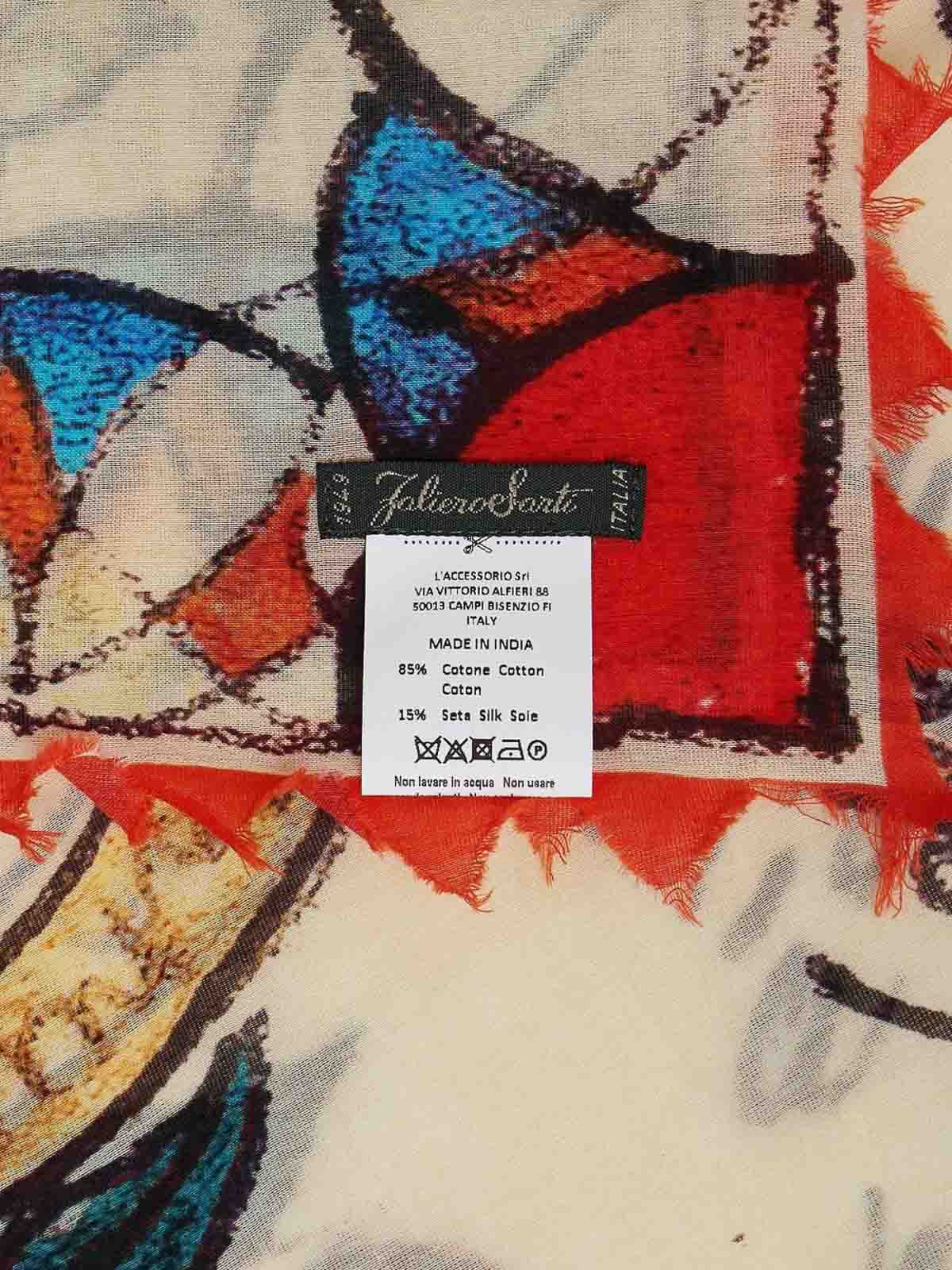 Cotton And Silk Blend Mara Scarf With Print E26100299380 (Faliero Sarti / スカーフ・マフラー ) | Faliero Sarti (ファリエロ サルティ)(1)