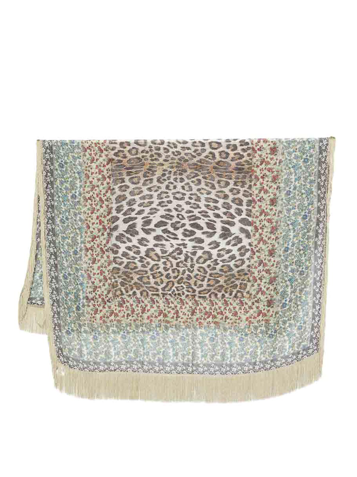 Minimal Leopard Print Scarf With Fringes E2620711130 (Faliero Sarti / スカーフ・マフラー ) | Faliero Sarti (ファリエロ サルティ)