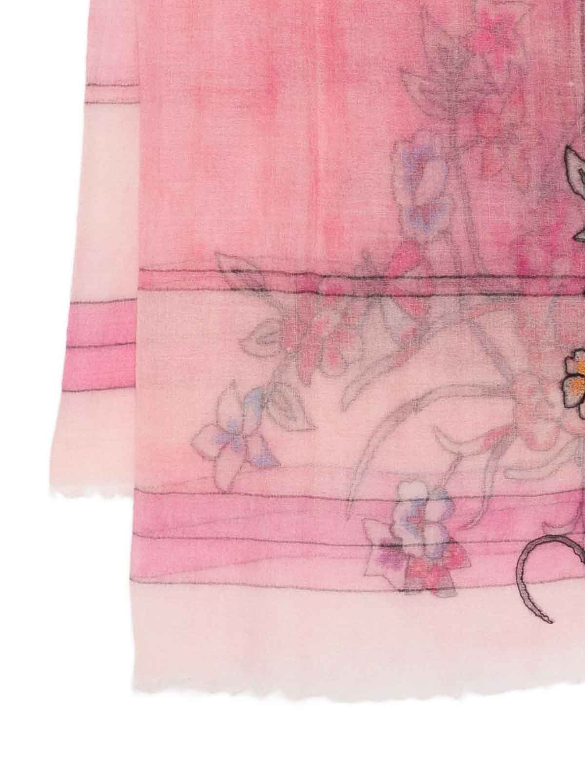 Pink Chanty Scarf With Floral Decoration E2610171820 (Faliero Sarti / スカーフ・マフラー ) | Faliero Sarti (ファリエロ サルティ)(2)