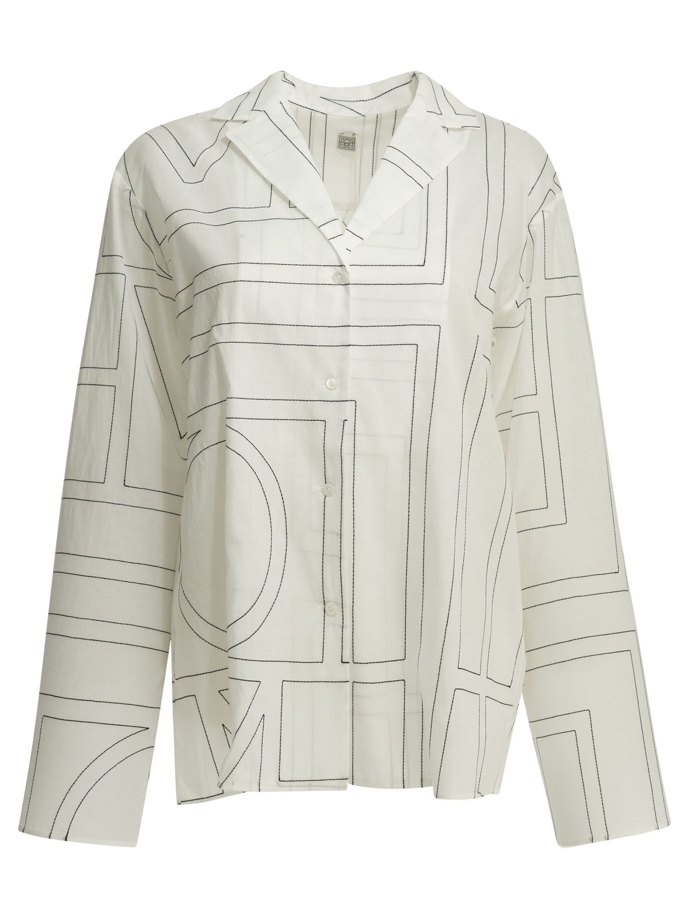 Embroidered casual shirt 243WRT976FB0239200WHITEBLACK (TOTEME / シャツ・ブラウス ) | TOTEME (トーテム)