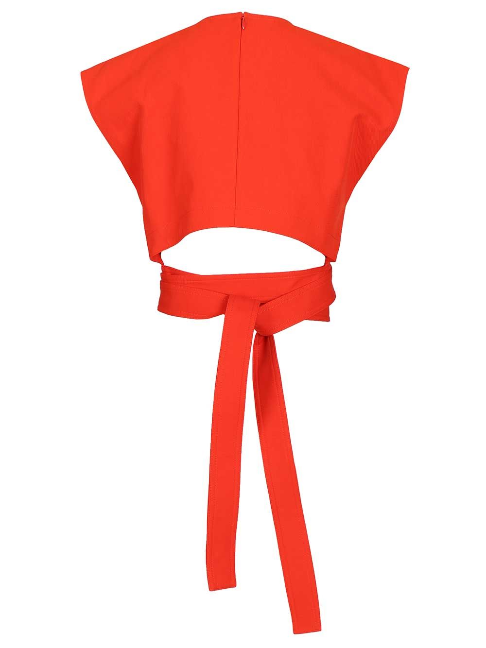 Cropped top in cotton gabardine with band AA9H1479W112C319 (ALAIA / シャツ・ブラウス ) | ALAIA (アライア)(1)