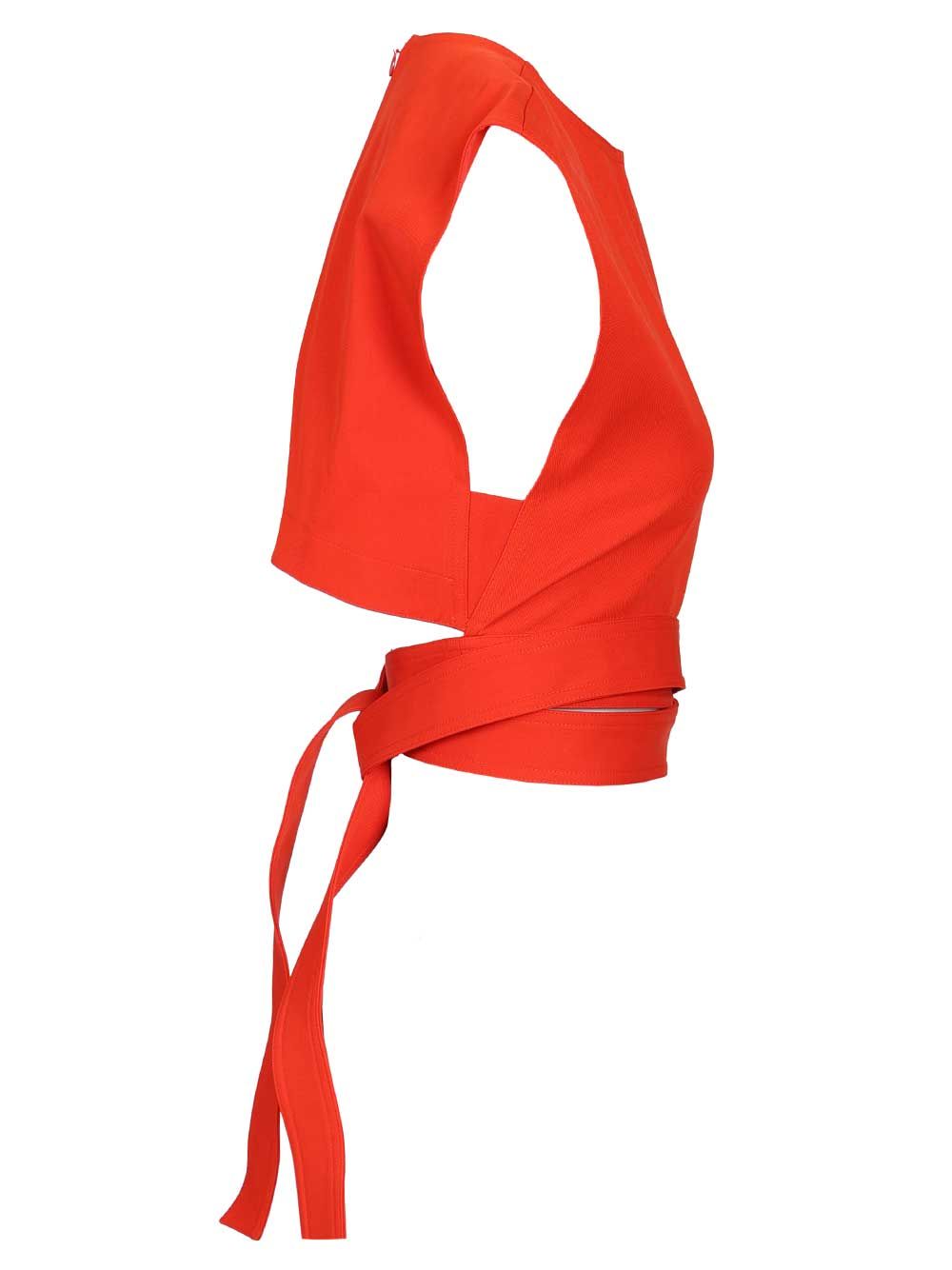 Cropped top in cotton gabardine with band AA9H1479W112C319 (ALAIA / シャツ・ブラウス ) | ALAIA (アライア)(2)