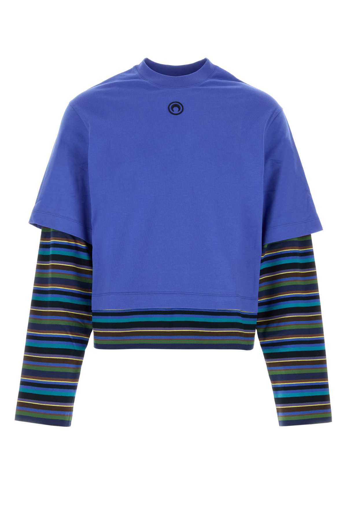 Blue cotton t-shirt UTT012ADJER0010BL50 (MARINE SERRE / Tシャツ・カットソー ) | MARINE SERRE (マリーン セル)