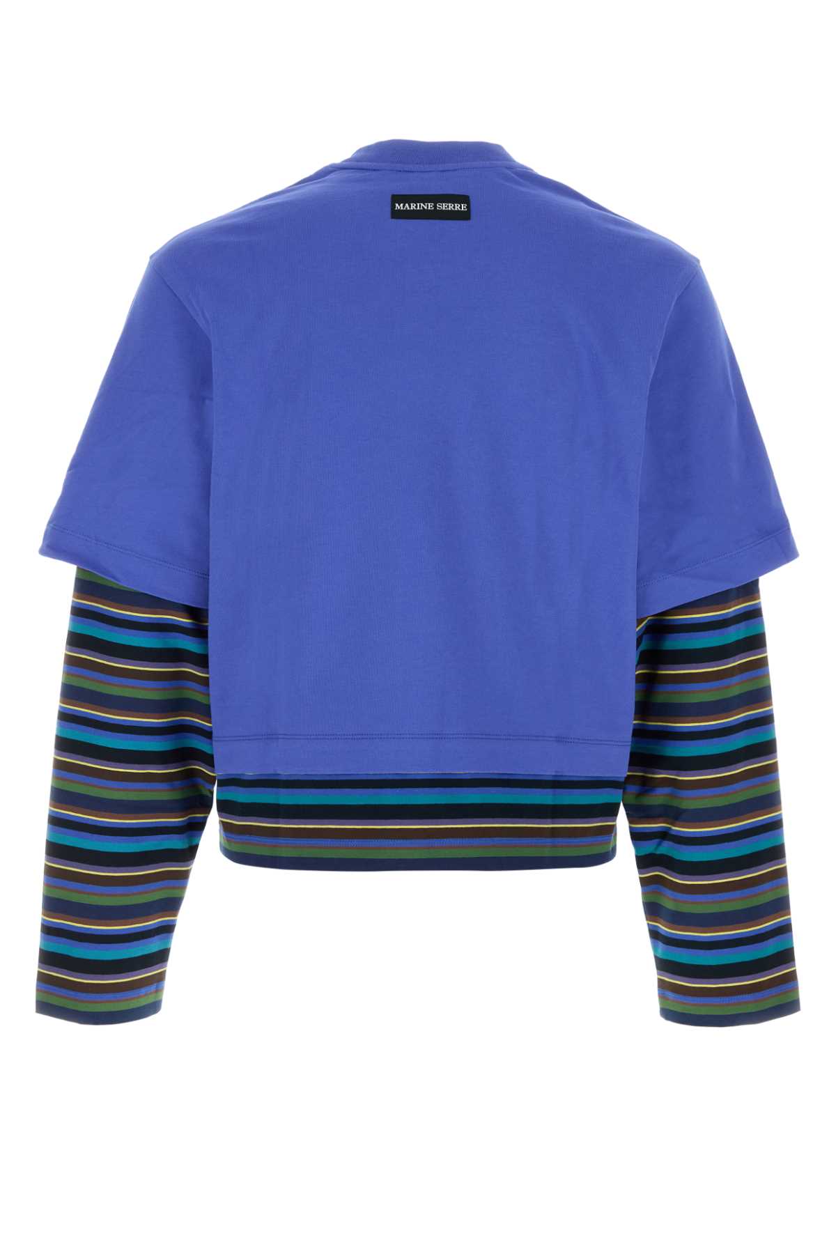 Blue cotton t-shirt UTT012ADJER0010BL50 (MARINE SERRE / Tシャツ・カットソー ) | MARINE SERRE (マリーン セル)(1)