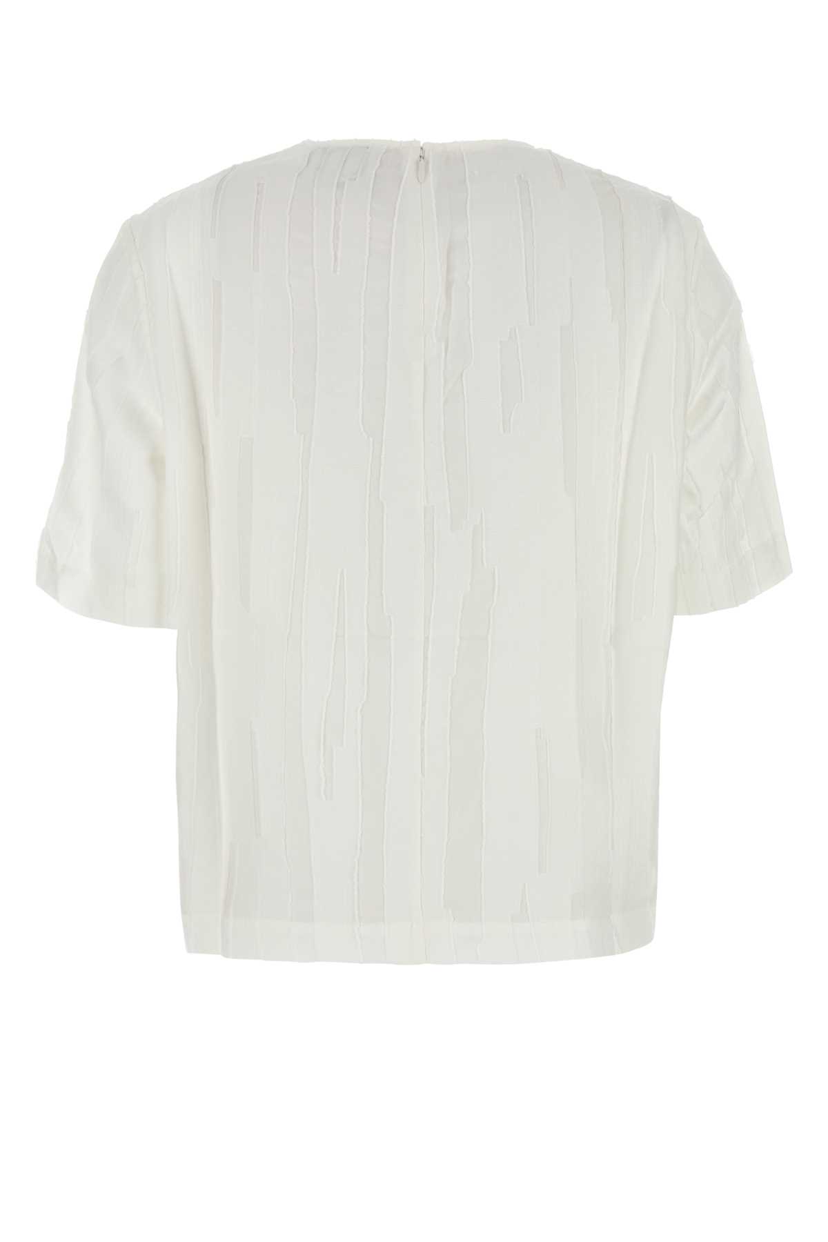 White silk blend Toba t-shirt TOBAIVORY (LOULOU STUDIO / Tシャツ・カットソー ) | LOULOU STUDIO (ルルスタジオ)(1)