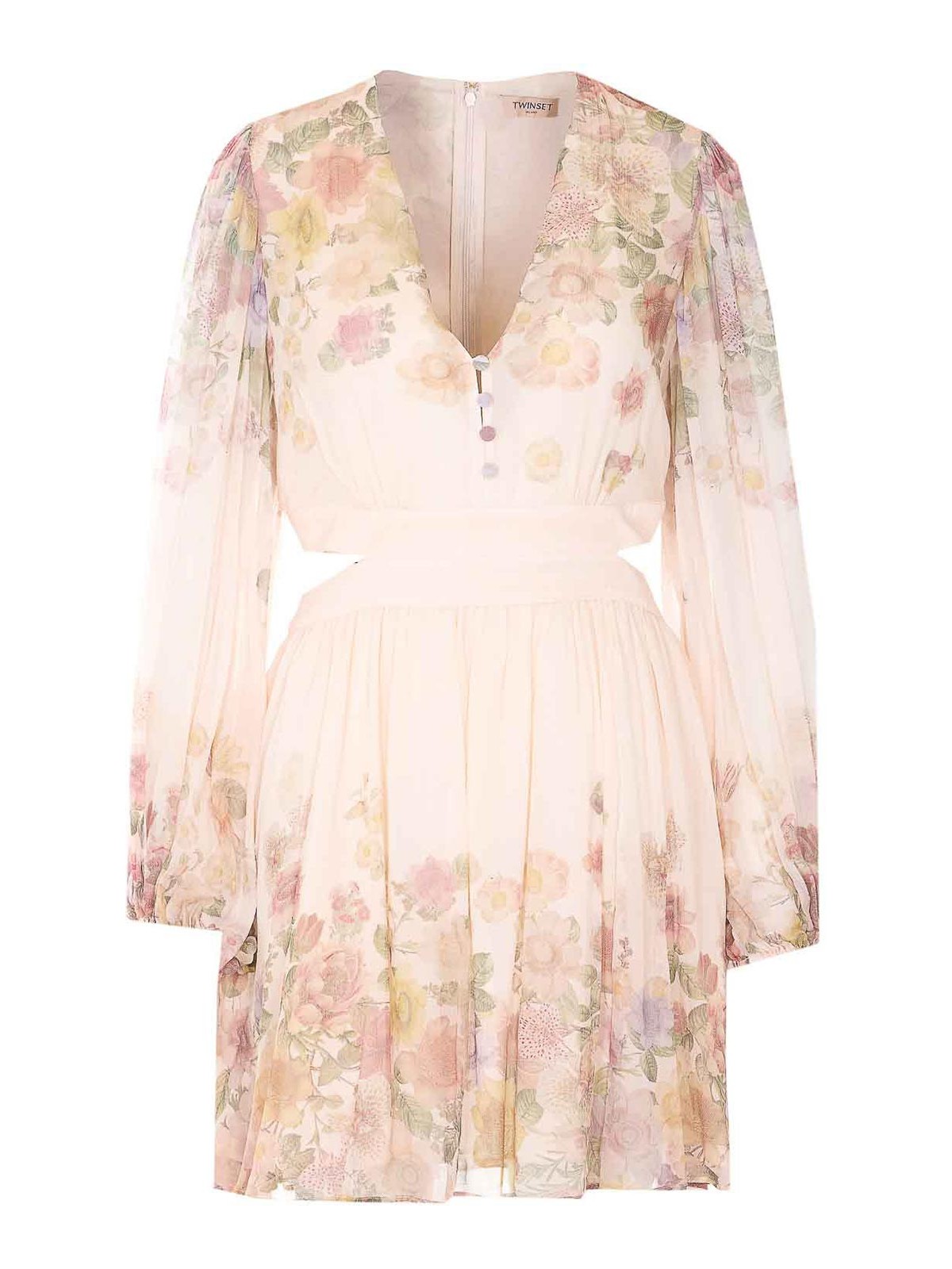 Pink Floral Print Dress 261TT256113588 (TWINSET / ワンピース・ドレス・オールインワン ) | TWINSET (ツインセット)