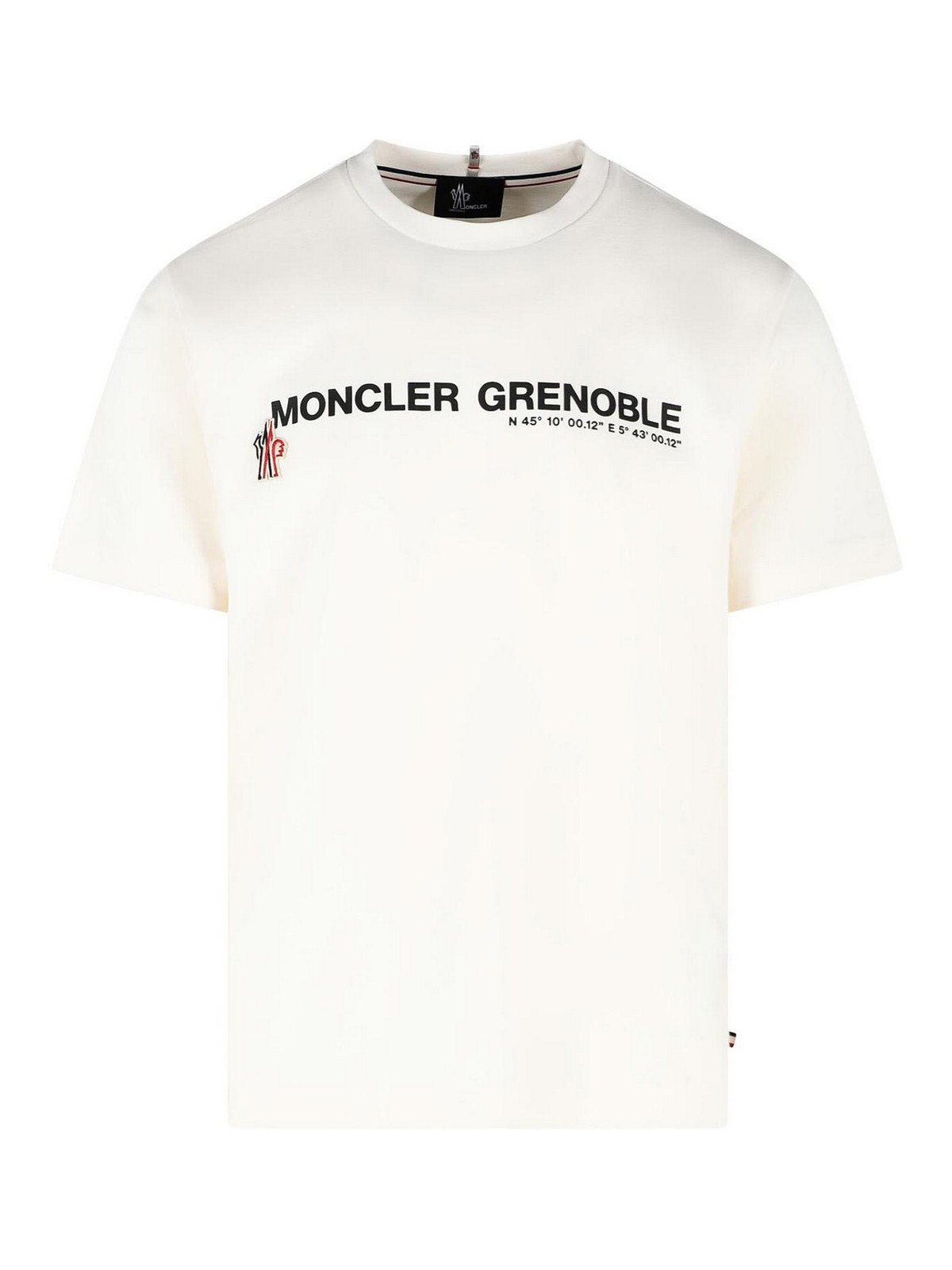 Ivory White Stretch Cotton T-Shirt 0978C0001789AW1041 (Moncler / Tシャツ・カットソー ) | Moncler (モンクレール)