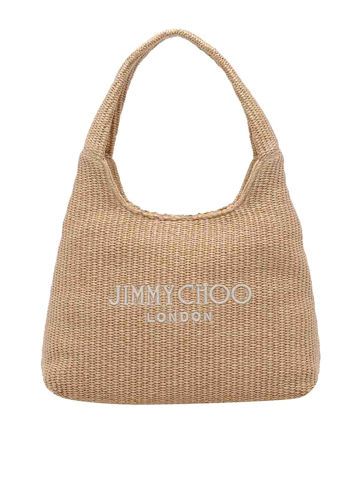 Medium Beach Diamond Hobo Bag BEACHDMNDHOBOMJYNNATURALLATTE (JIMMY CHOO / トートバッグ ) | JIMMY CHOO (ジミー チュウ)