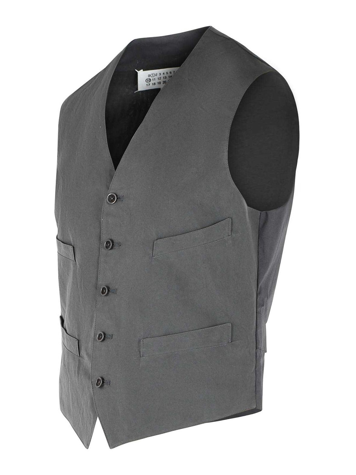 Grey Cotton And Silk Vest S50FB0117M35758855 (Maison Margiela / ベスト ) | Maison Margiela (メゾン マルジェラ)(2)