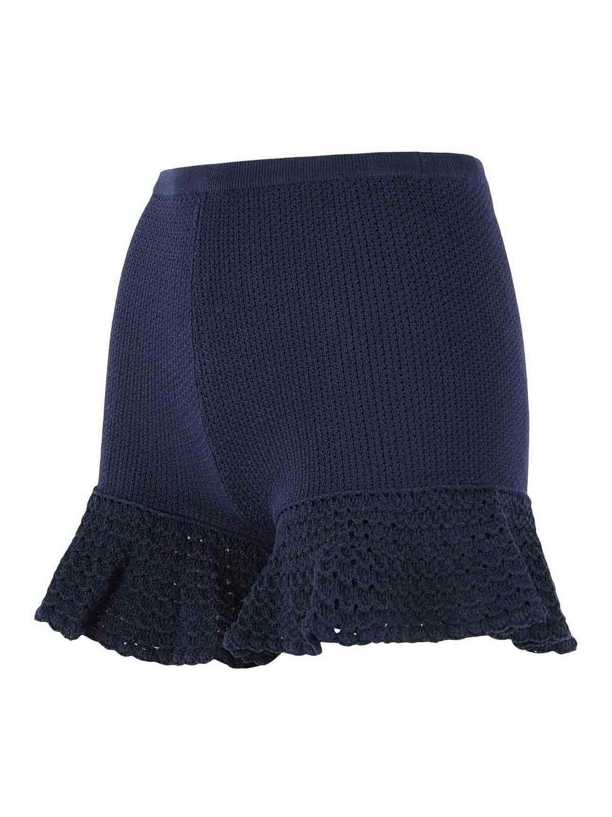 Navy Blue Viscose Blend Shorts SS26048PNNAVY (self-portrait / ショートパンツ ) | self-portrait (セルフ・ポートレイト)(2)