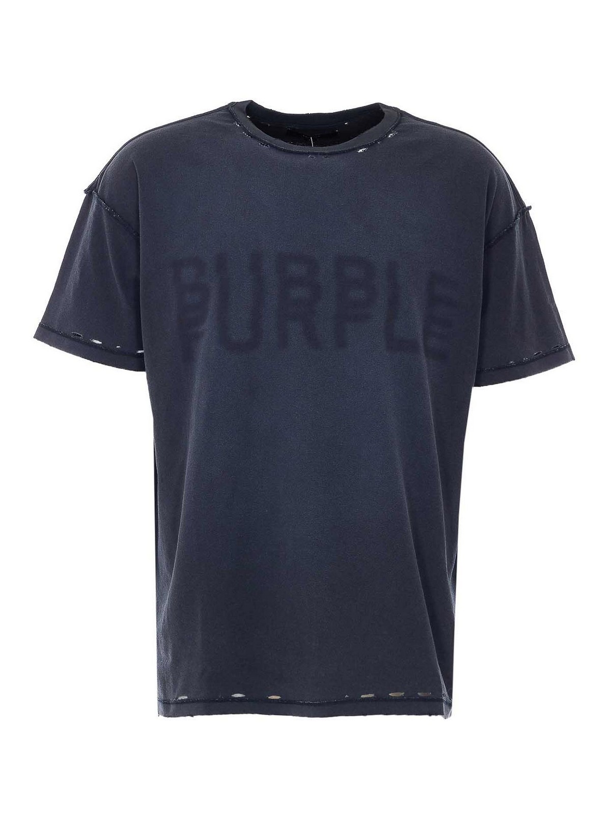 Black Texture Inside T-Shirt P101TBRH226BLACK (PURPLE / Tシャツ・カットソー ) | PURPLE (パープル)