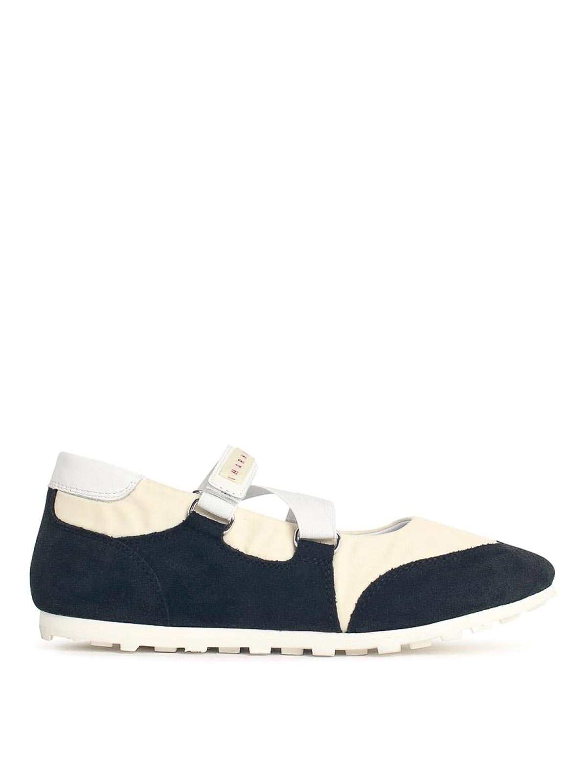 Balerina In Fabric And Black Suede SNZW021000P7406ZO432 (Marni / フラットシューズ ) | Marni (マルニ)