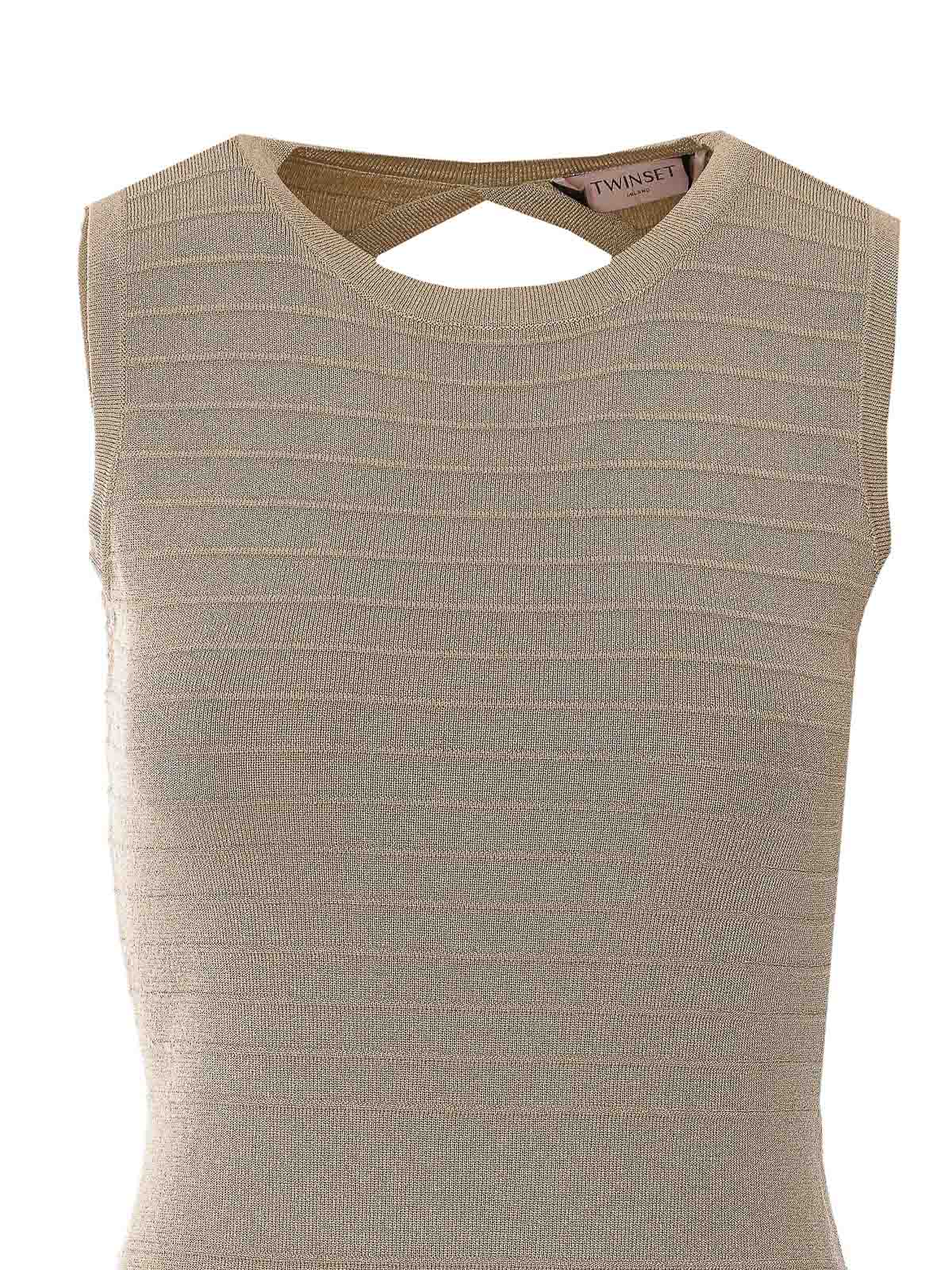 Gold Lurex Dress 261TP312313372 (TWINSET / ワンピース・ドレス・オールインワン ) | TWINSET (ツインセット)(3)