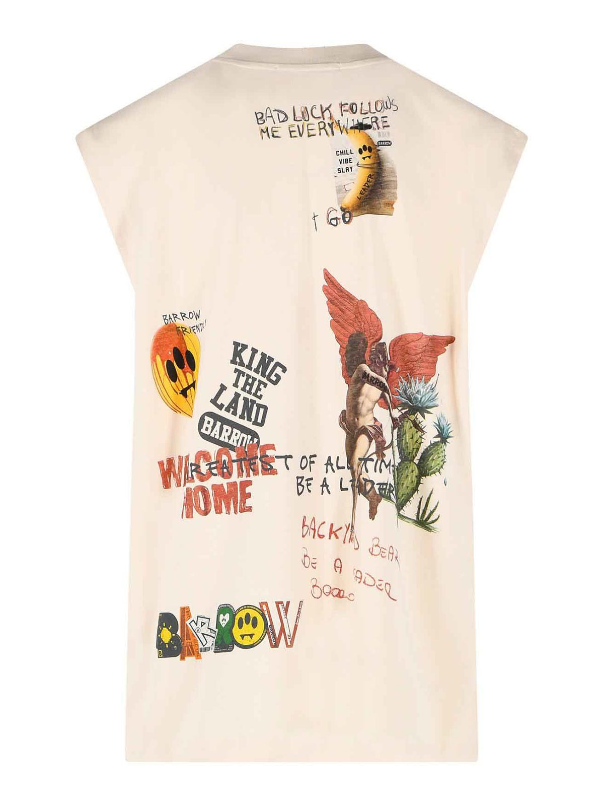 Cream Cotton Tank Top S6BWUATH033013 (BARROW / タンクトップ・キャミソール ) | BARROW (バロウ)(1)