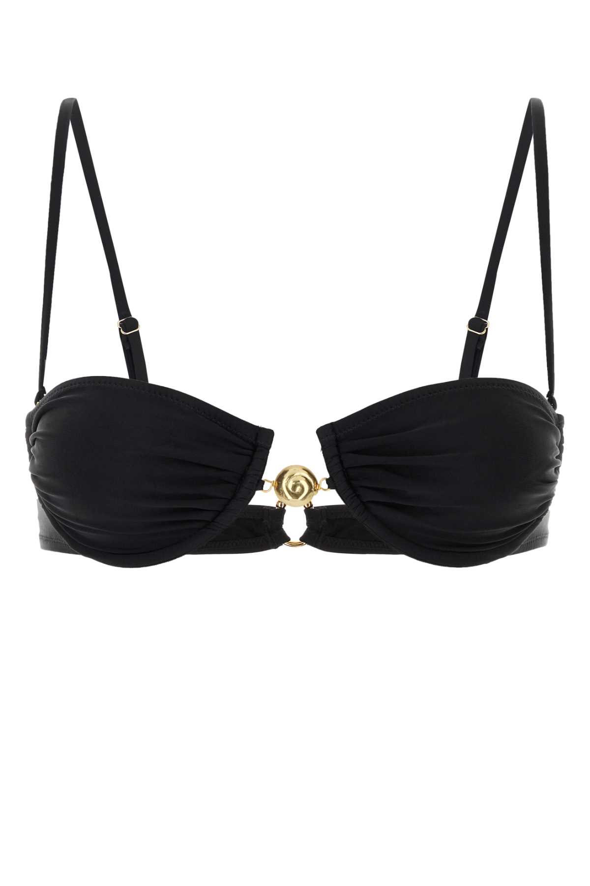 Black stretch nylon Hammond 2.0 bikini top HAMMOND20TOPBLACKSHINY (Reina Olga / スイムウェア ) | Reina Olga (レイナ オルガ)