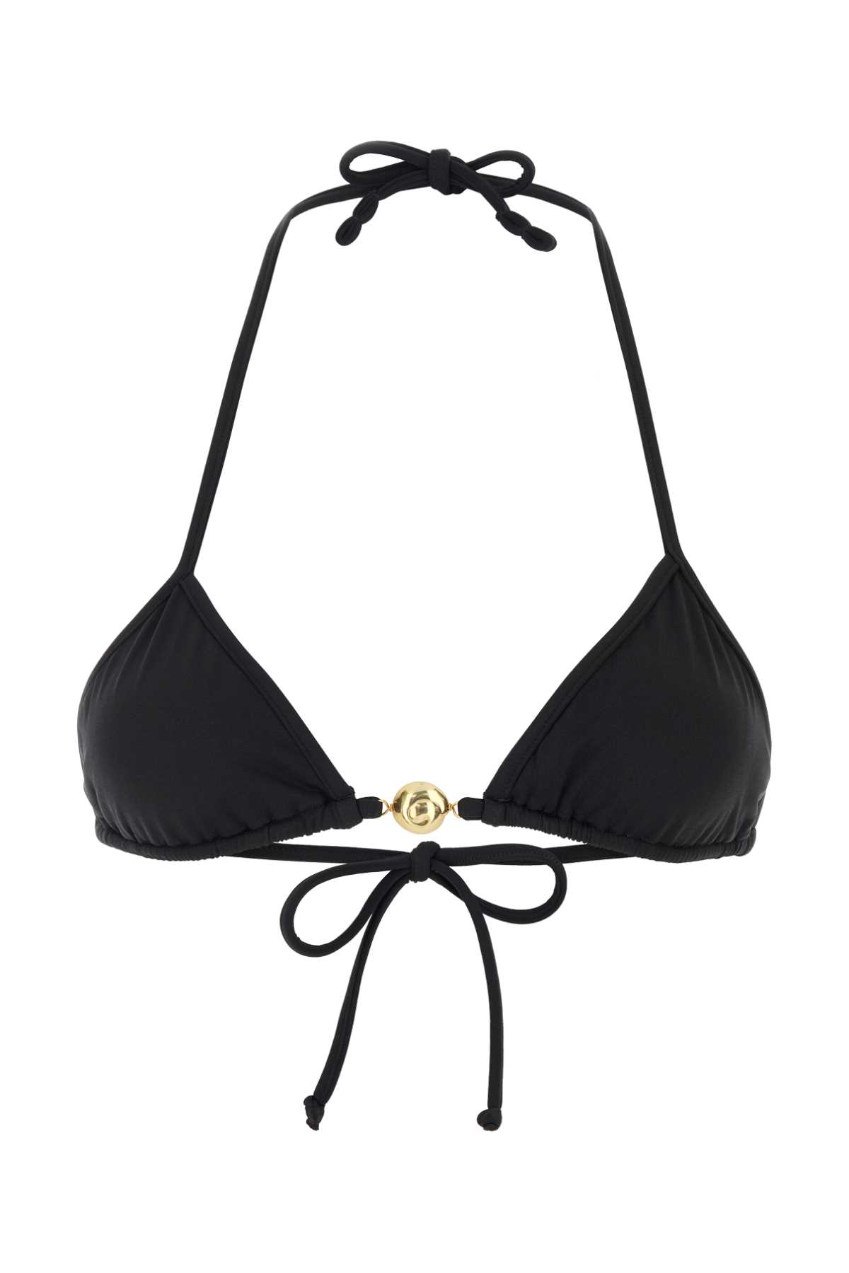 Black stretch nylon Splash bikini top SPLASHTOPBLACKSHINY (Reina Olga / スイムウェア ) | Reina Olga (レイナ オルガ)