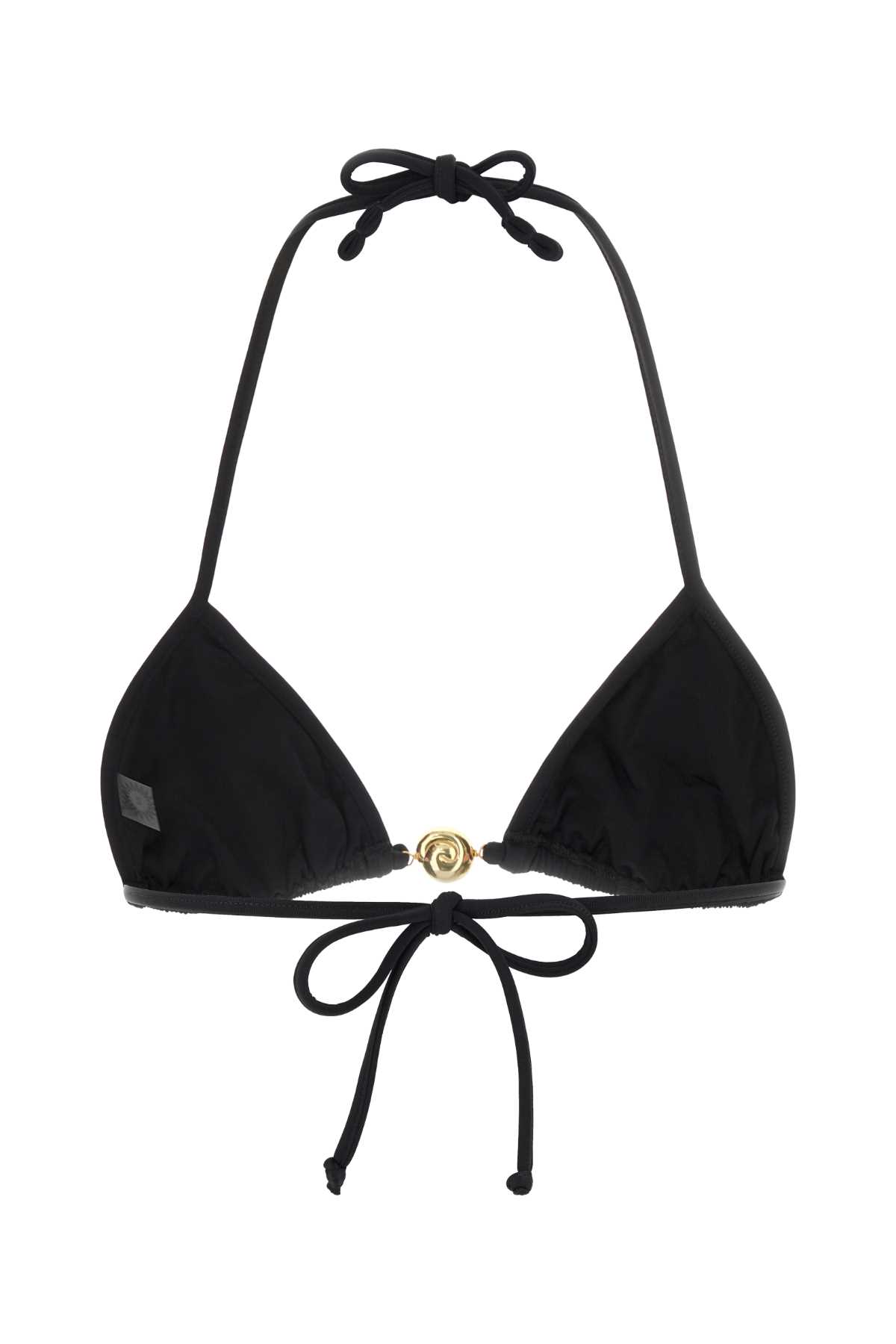 Black stretch nylon Splash bikini top SPLASHTOPBLACKSHINY (Reina Olga / スイムウェア ) | Reina Olga (レイナ オルガ)(1)