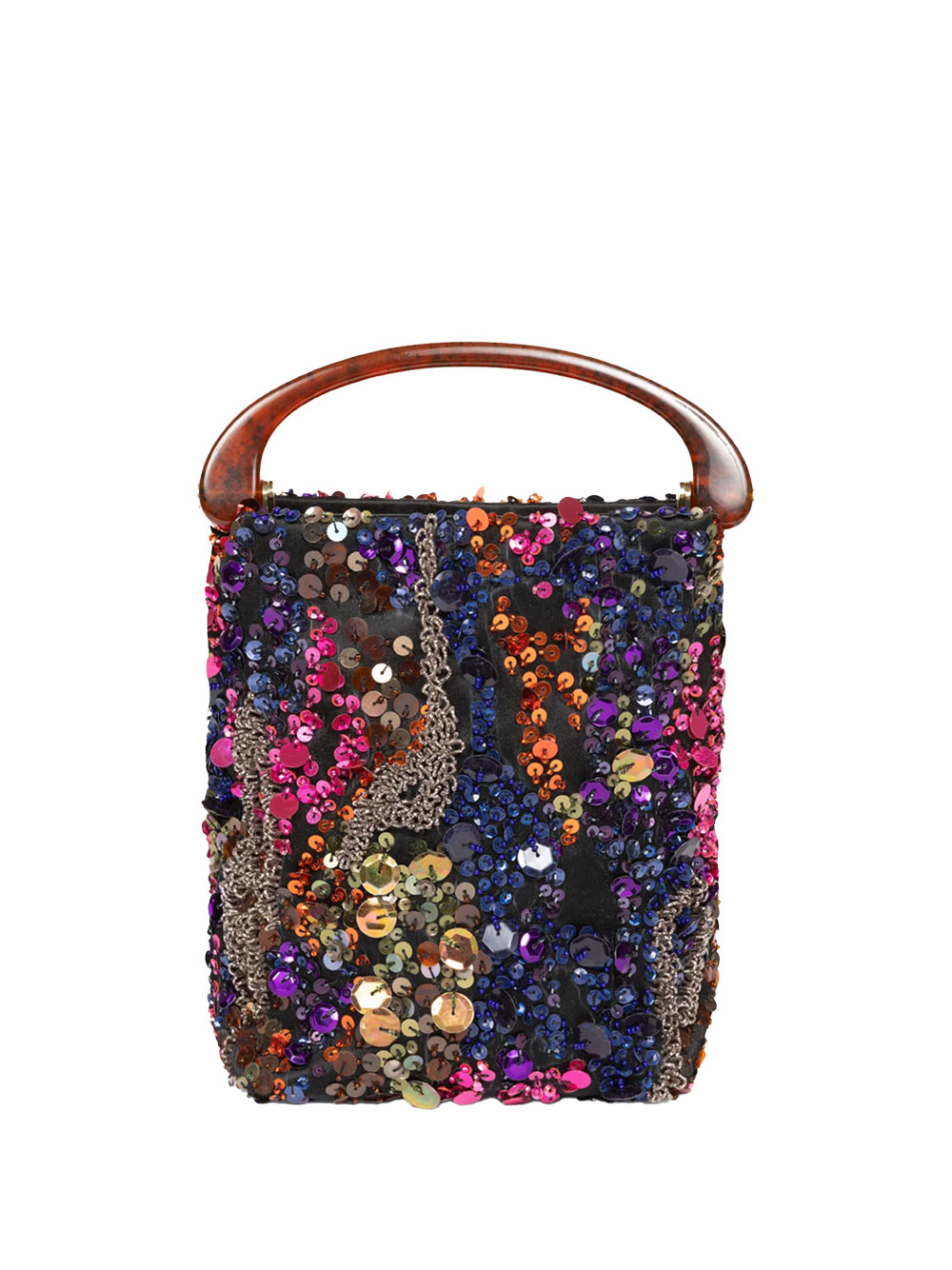 MICRO EMBELLISHED MULTICOLOR VISCOSE AND SILK BAG WITH RESIN TOP HANDLE 0115220856353 (Dries Van Noten / ハンドバッグ・ショルダーバッグ ) | Dries Van Noten (ドリスヴァンノッテン)(2)