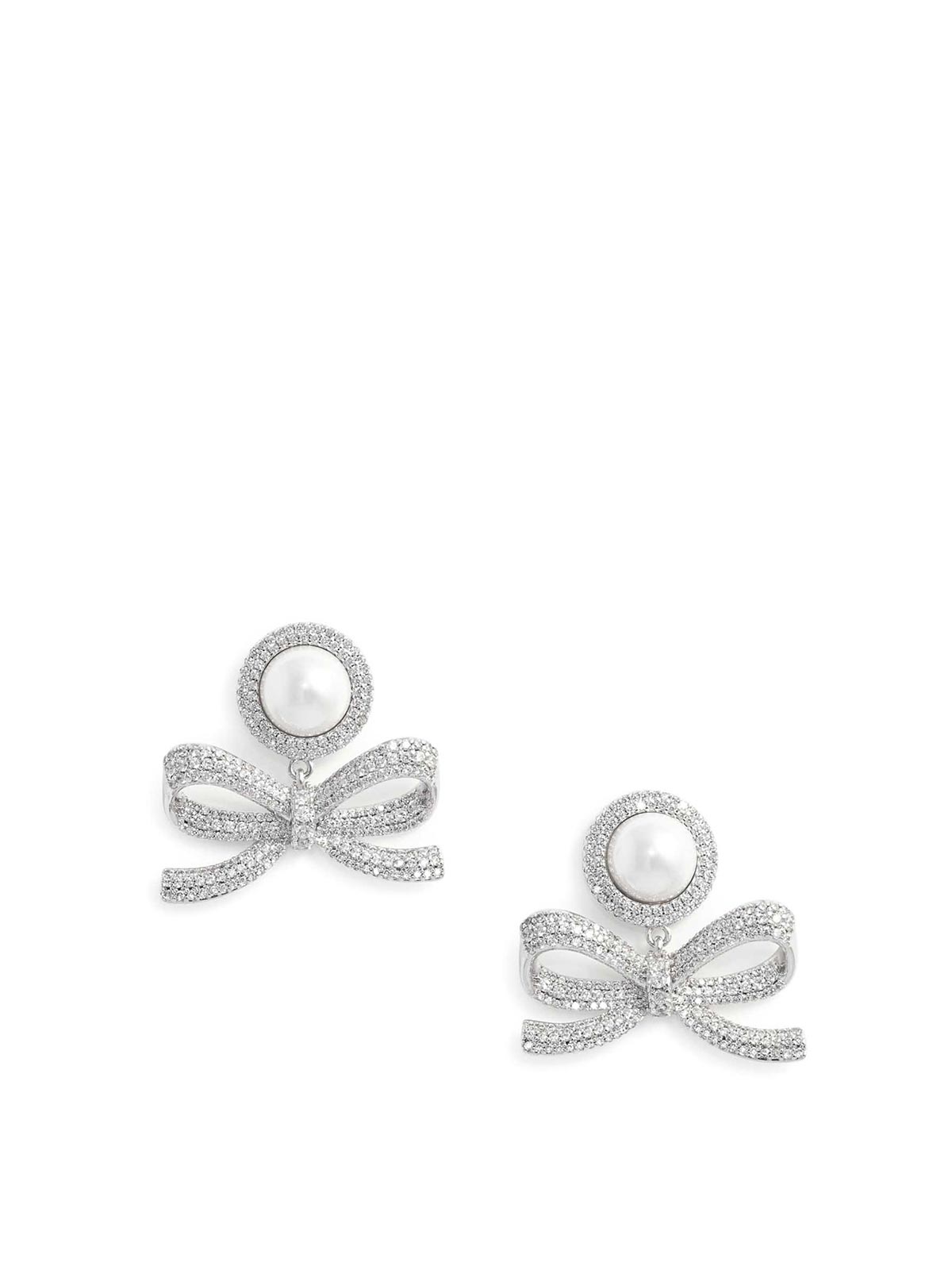 Pearl Bow Dangle Earrings SS26604ESILVER (self-portrait / ピアス・イヤリング ) | self-portrait (セルフ・ポートレイト)