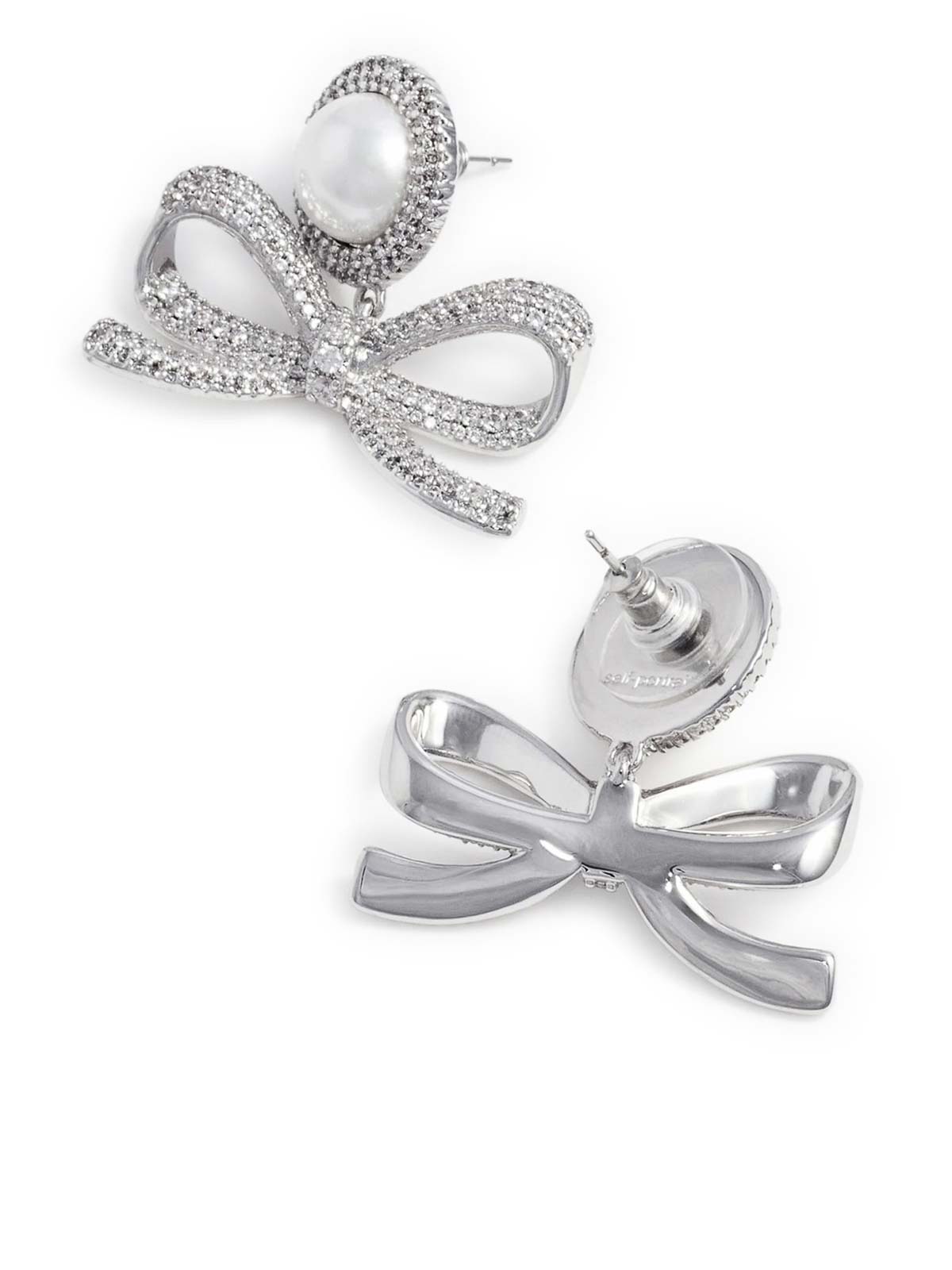 Pearl Bow Dangle Earrings SS26604ESILVER (self-portrait / ピアス・イヤリング ) | self-portrait (セルフ・ポートレイト)(1)