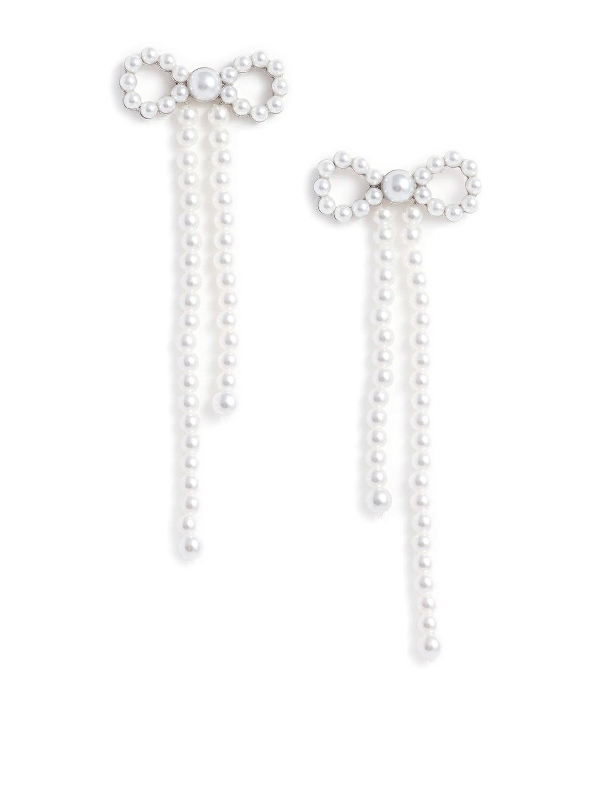 Pearl Bow Dangling Earrings SS26607EPEARL (self-portrait / ピアス・イヤリング ) | self-portrait (セルフ・ポートレイト)