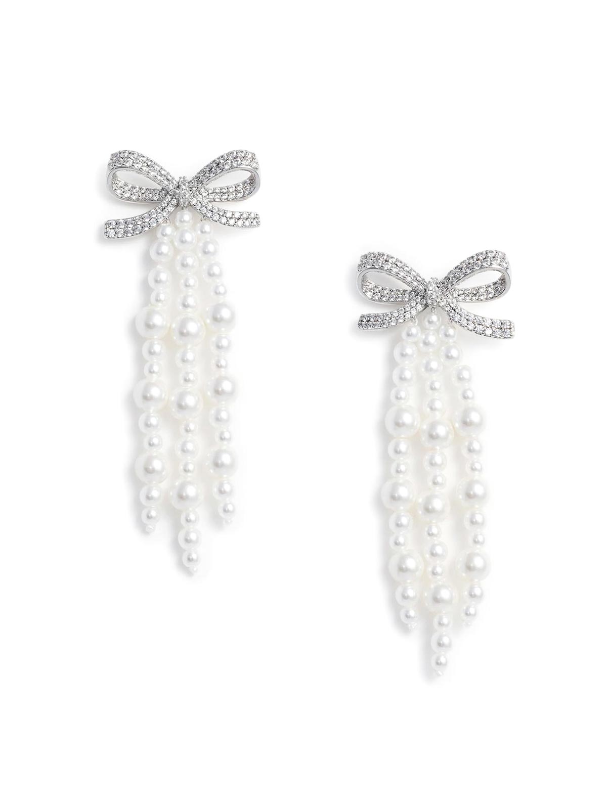 Pearl Bow Cascade Earrings SS26635EPEARL (self-portrait / ピアス・イヤリング ) | self-portrait (セルフ・ポートレイト)