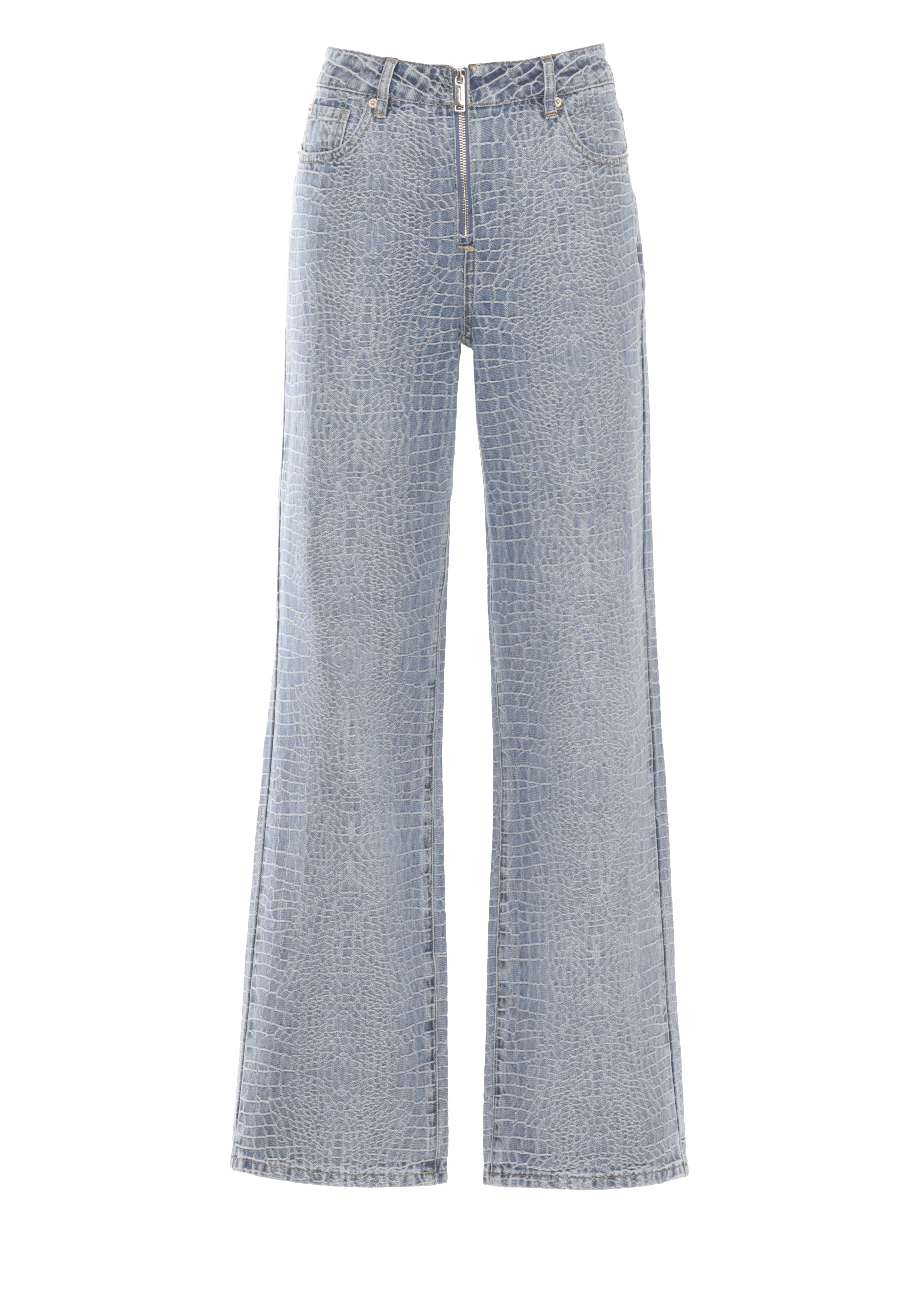 SELF PORTRAIT Jeans Blue SS26804PBLCROCEFFECTSTRAIGHTLEGBLUE (self-portrait / ジーンズ ) | self-portrait (セルフ・ポートレイト)