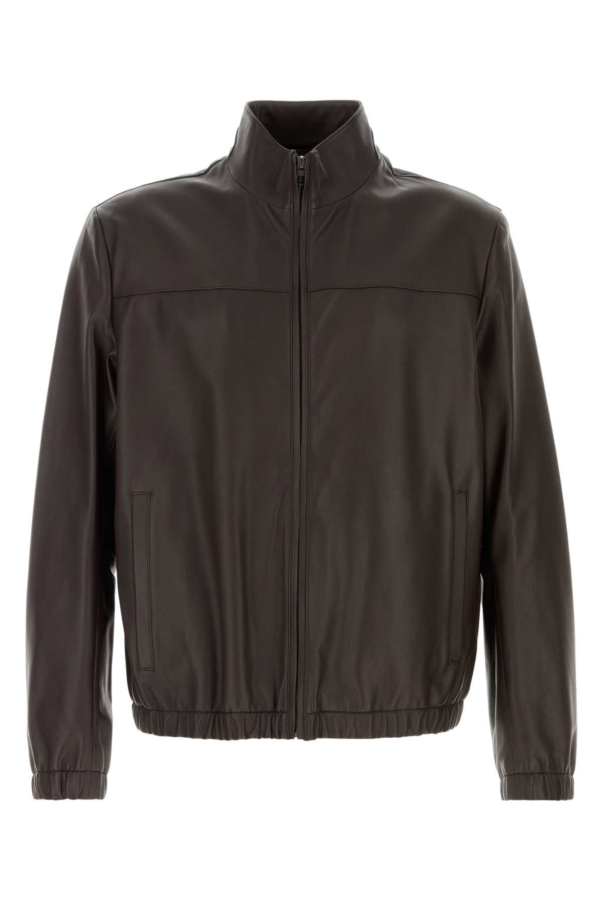 Brown leather jacket 50562919210 (HUGO BOSS / レザー&ファージャケット・コート ) | HUGO BOSS (ヒューゴボス)