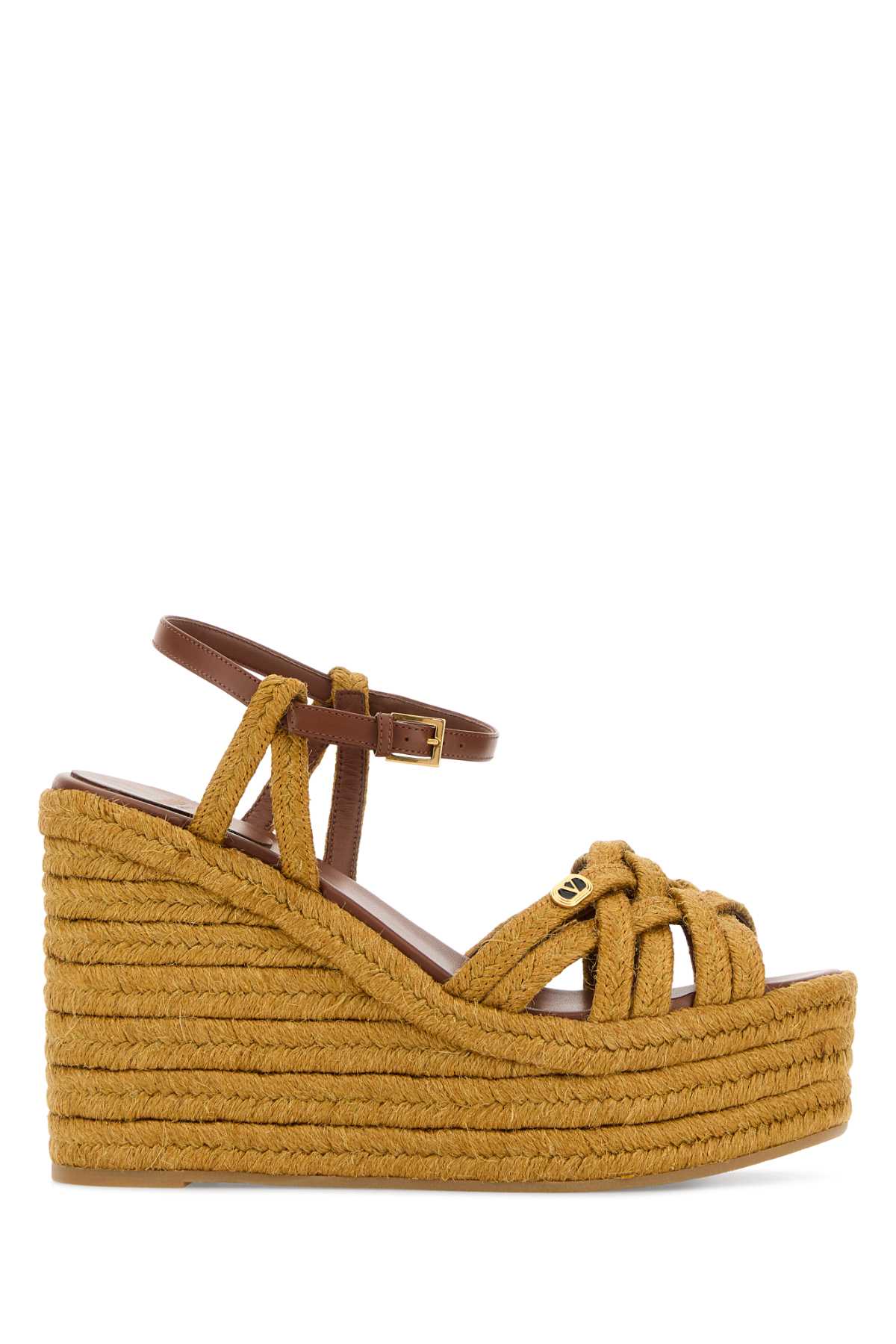 Mustard raffia VLogo Signature wedges 8W2S0PA0AQWBUP (Valentino Garavani / サンダル ) | Valentino Garavani (ヴァレンティノ)