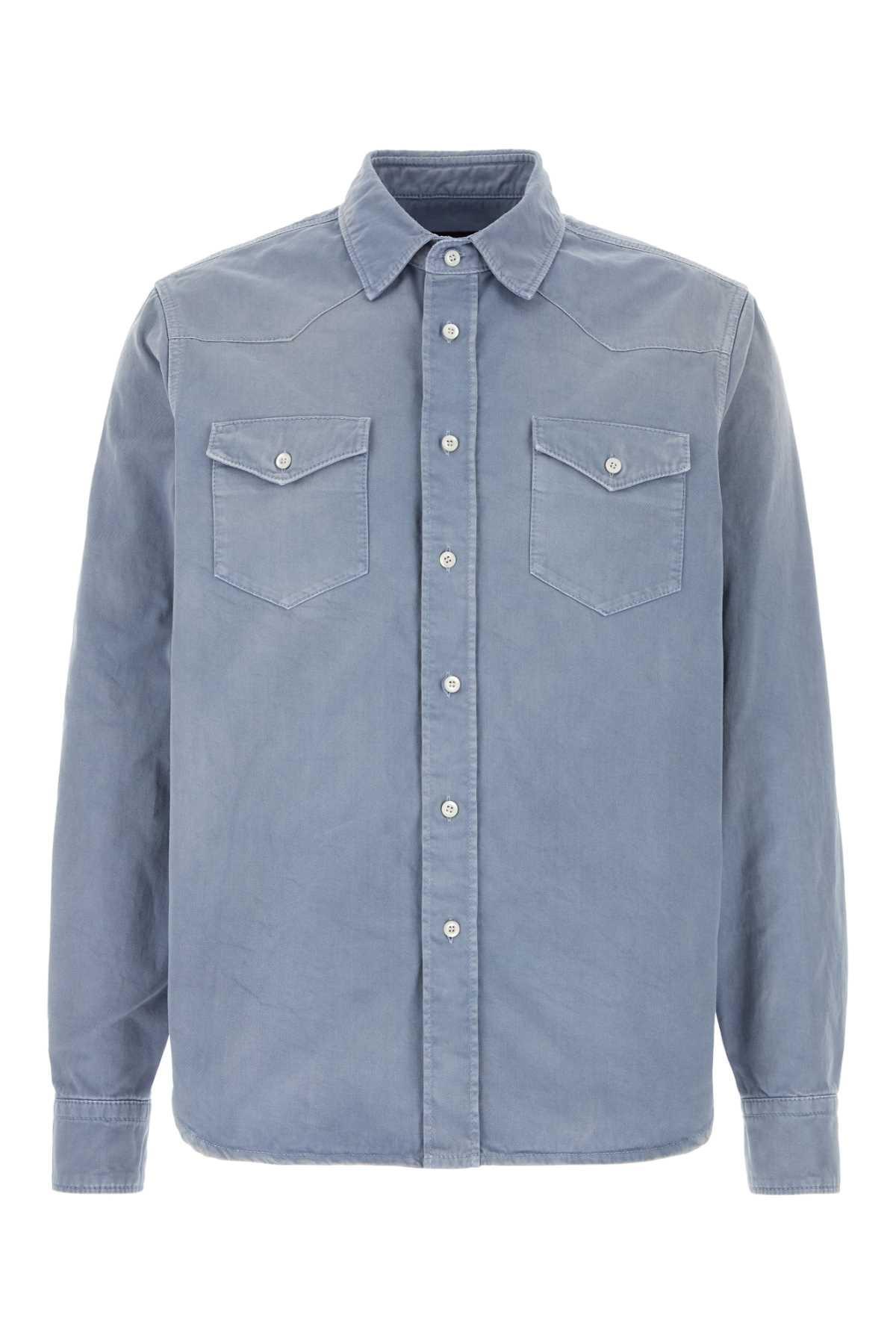 Powder blue gabardine shirt GEC115SOOO18PFF0E1Y (Prada / シャツ・ブラウス ) | Prada (プラダ)