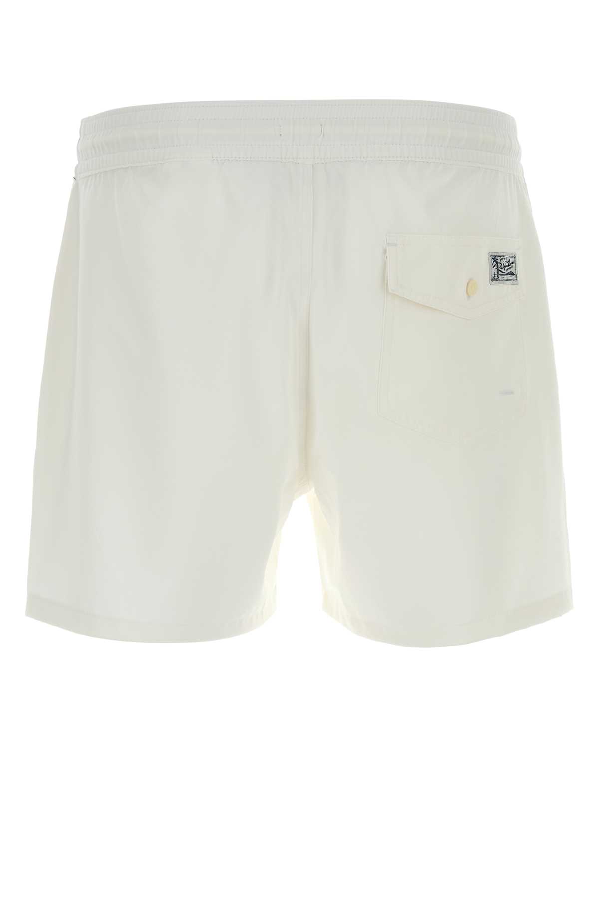 White stretch polyester swimming shorts 710B16721009 (Polo Ralph Lauren / スイムウェア ) | Polo Ralph Lauren (ポロ ラルフ ローレン)(1)