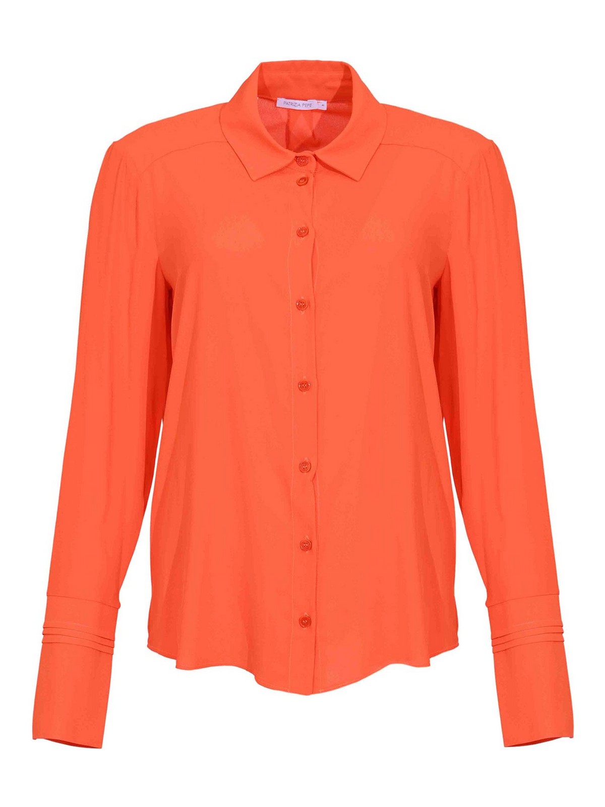 Soft Shirt In Deep Orange Viscose Crepe 8C0872A8I1R877 (PATRIZIA PEPE / シャツ・ブラウス ) | PATRIZIA PEPE (パトリツィア ペペ)
