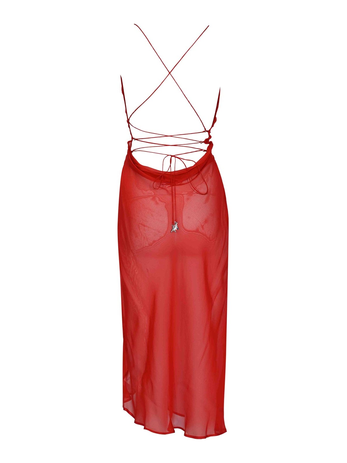 Asymmetric dress in silk chiffon with draping 8A1648AN111R880 (PATRIZIA PEPE / ワンピース・ドレス・オールインワン ) | PATRIZIA PEPE (パトリツィア ペペ)(1)