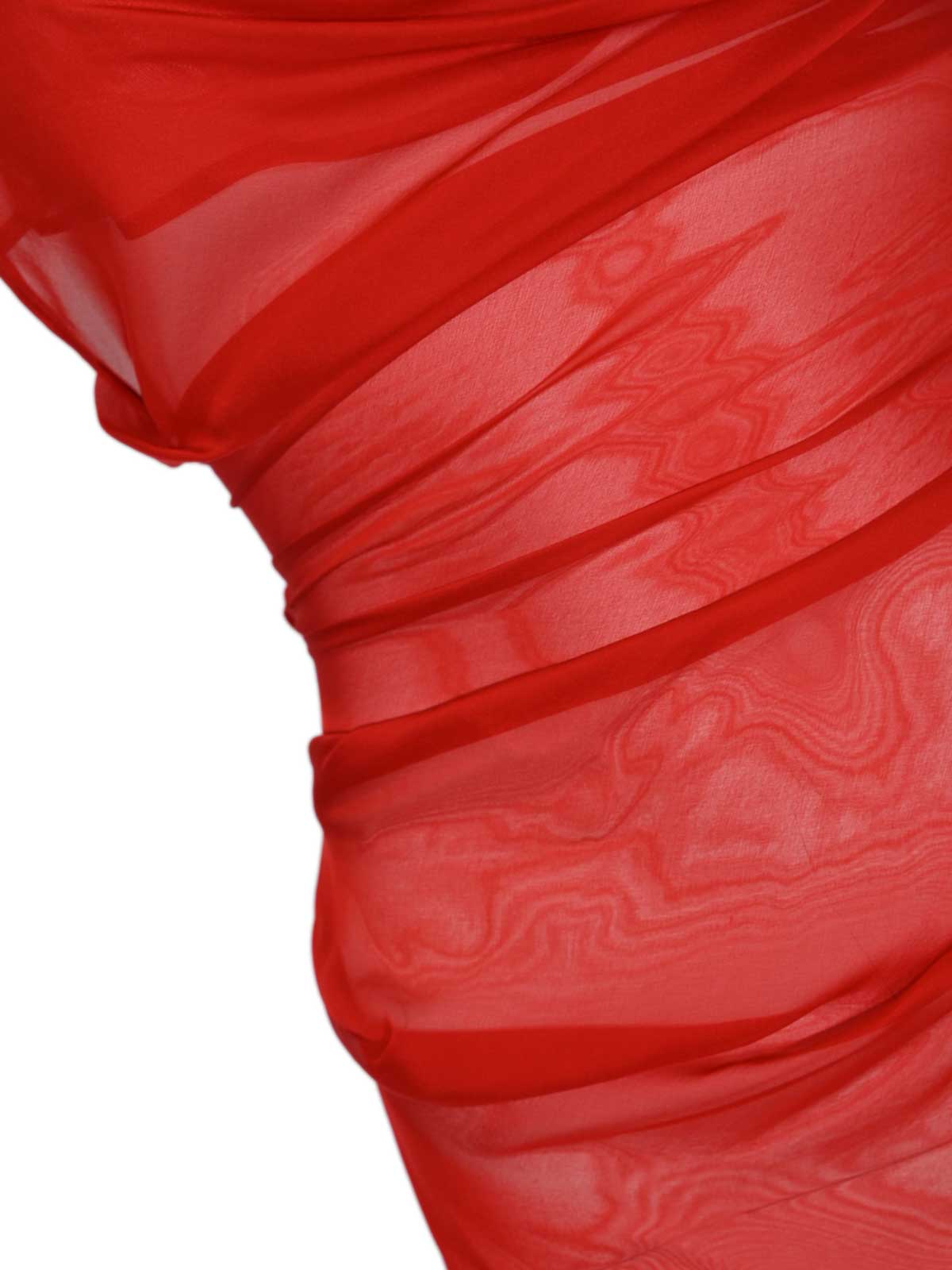 Asymmetric dress in silk chiffon with draping 8A1648AN111R880 (PATRIZIA PEPE / ワンピース・ドレス・オールインワン ) | PATRIZIA PEPE (パトリツィア ペペ)(2)