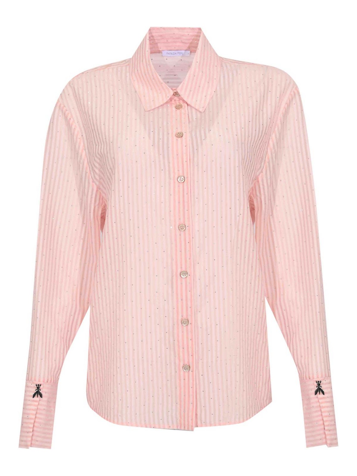 Fluid shirt in striped poplin with studs 8C0852A693R887 (PATRIZIA PEPE / シャツ・ブラウス ) | PATRIZIA PEPE (パトリツィア ペペ)