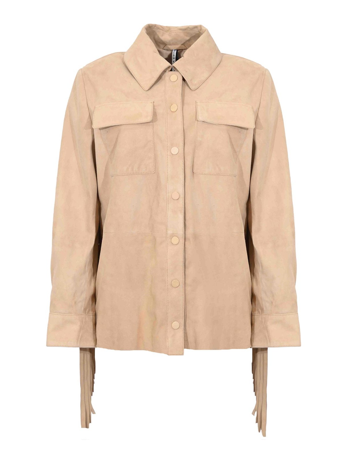 Malcom Leather Shirt Jacket With Maxi Fringes F6SX41W760 (LIVIANA CONTI / レザー&ファージャケット・コート ) | LIVIANA CONTI (リビアナ コンティ)