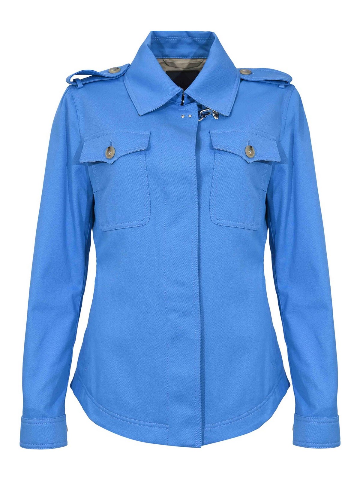 Light Blue Cotton Drill Shirt Jacket NAW0452317SYCZU200 (Fay / シャツ・ブラウス ) | Fay (フェイ)