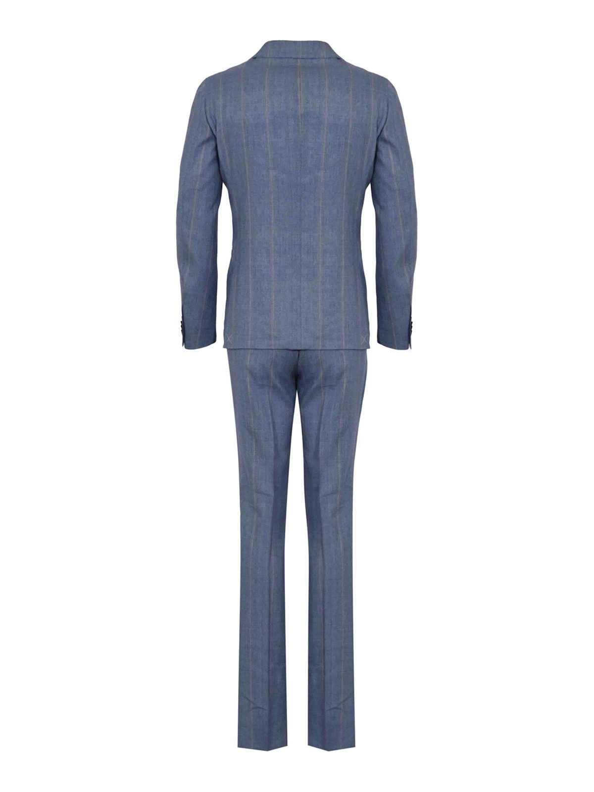 Light blue striped linen and wool blend dress 27NZ9427673437R002 (CORNELIANI / スーツ ) | CORNELIANI (コルネリアーニ)(1)