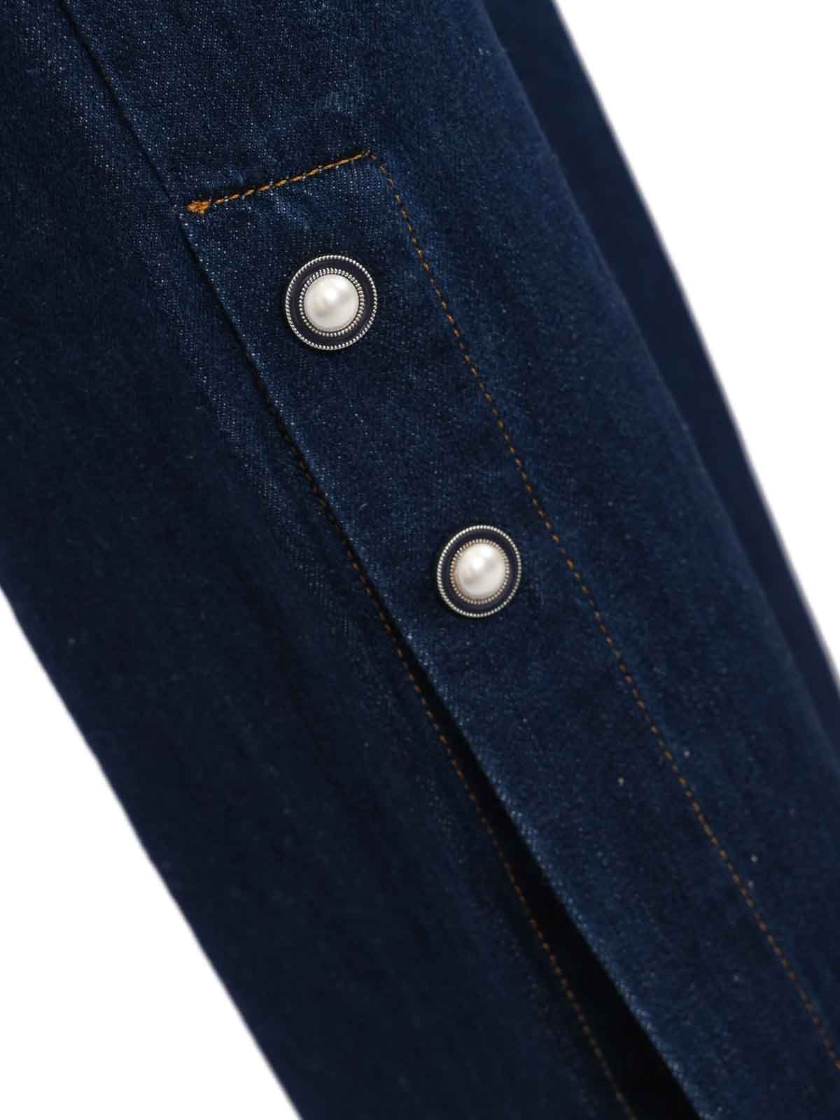 Palazzo Jeans In Denim With Pearl Detail 261TP270212230 (TWINSET / ジーンズ ) | TWINSET (ツインセット)(2)