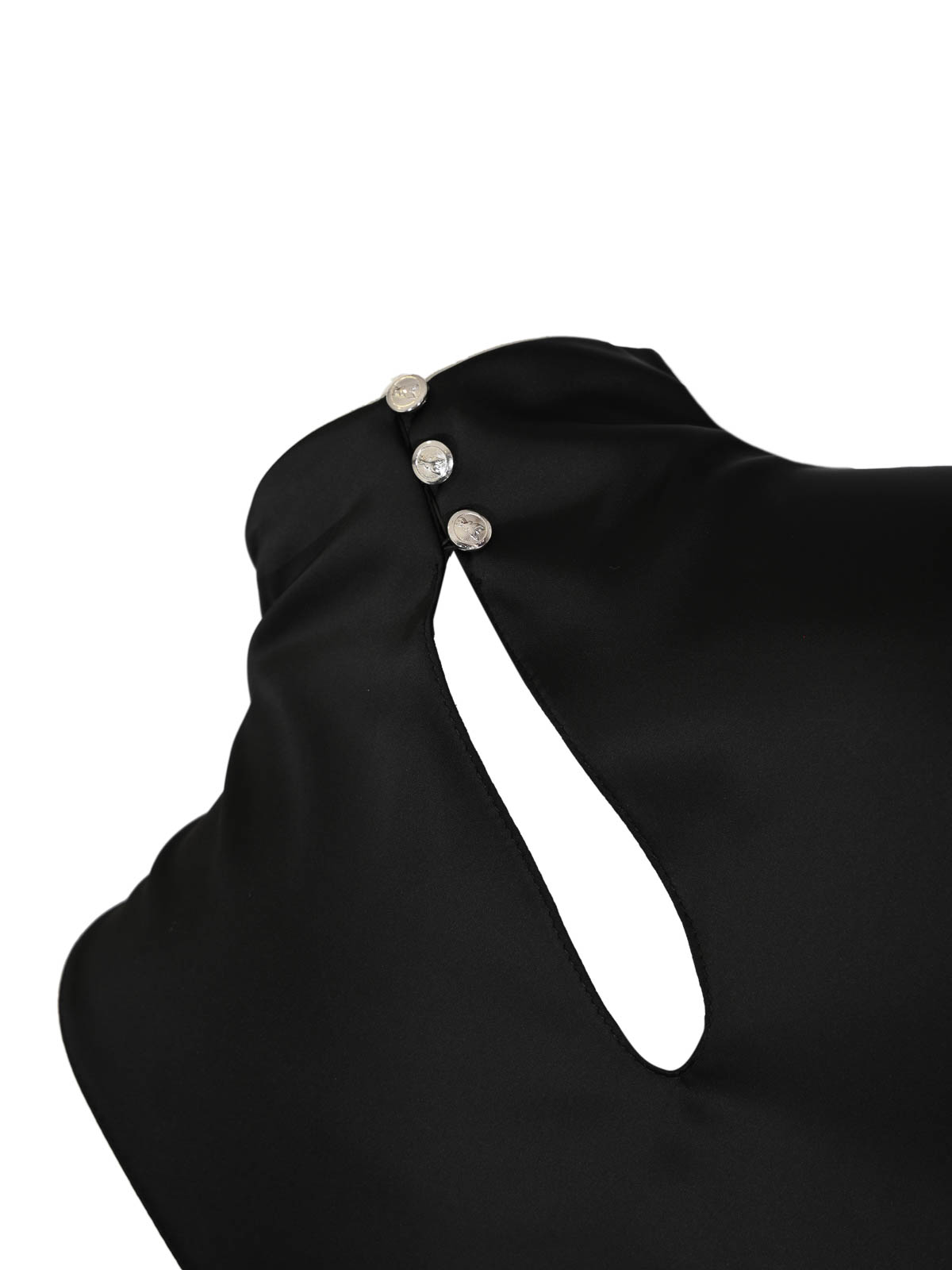 Fluid Midi Dress In Black Satin 8A1627A269K103 (PATRIZIA PEPE / ワンピース・ドレス・オールインワン ) | PATRIZIA PEPE (パトリツィア ペペ)(2)