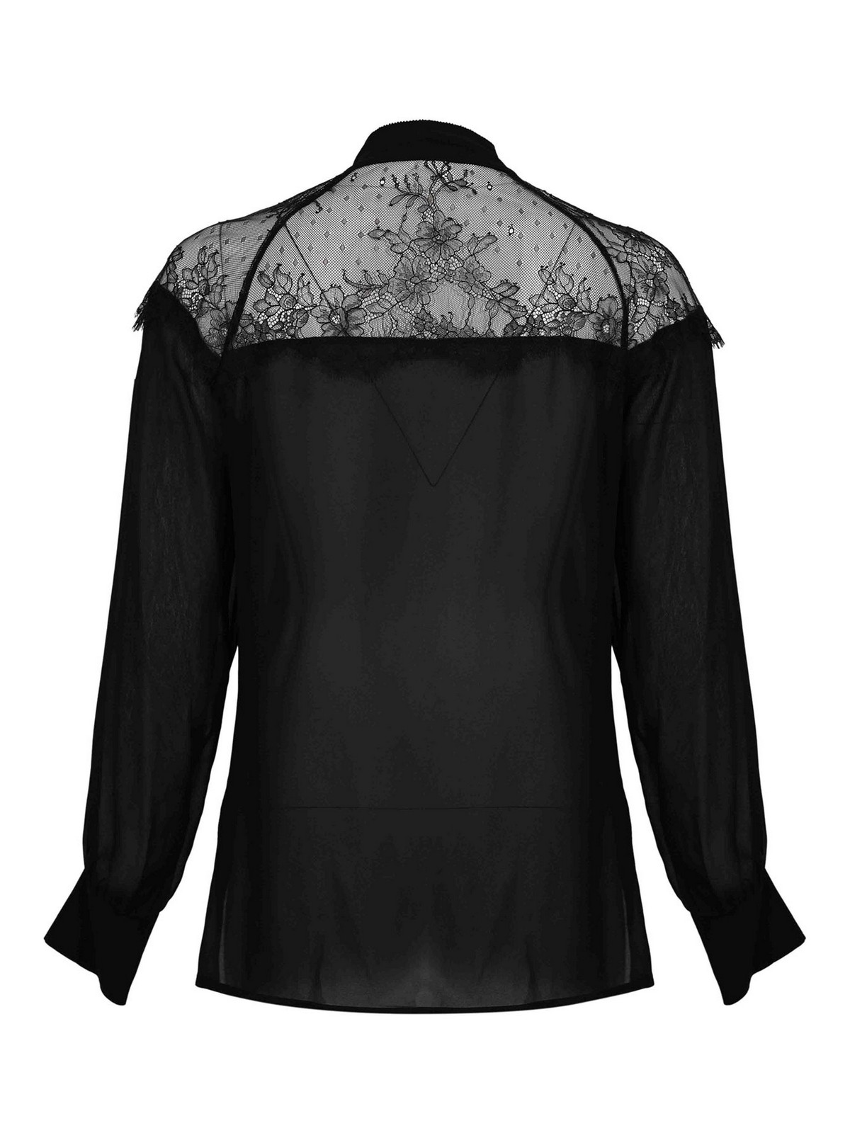 Fluid blouse in georgette and lace with bow 8C0859A692K103 (PATRIZIA PEPE / シャツ・ブラウス ) | PATRIZIA PEPE (パトリツィア ペペ)(1)