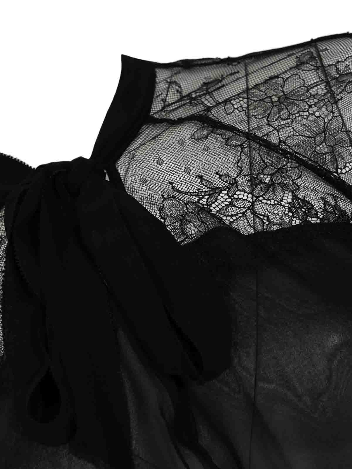 Fluid blouse in georgette and lace with bow 8C0859A692K103 (PATRIZIA PEPE / シャツ・ブラウス ) | PATRIZIA PEPE (パトリツィア ペペ)(2)