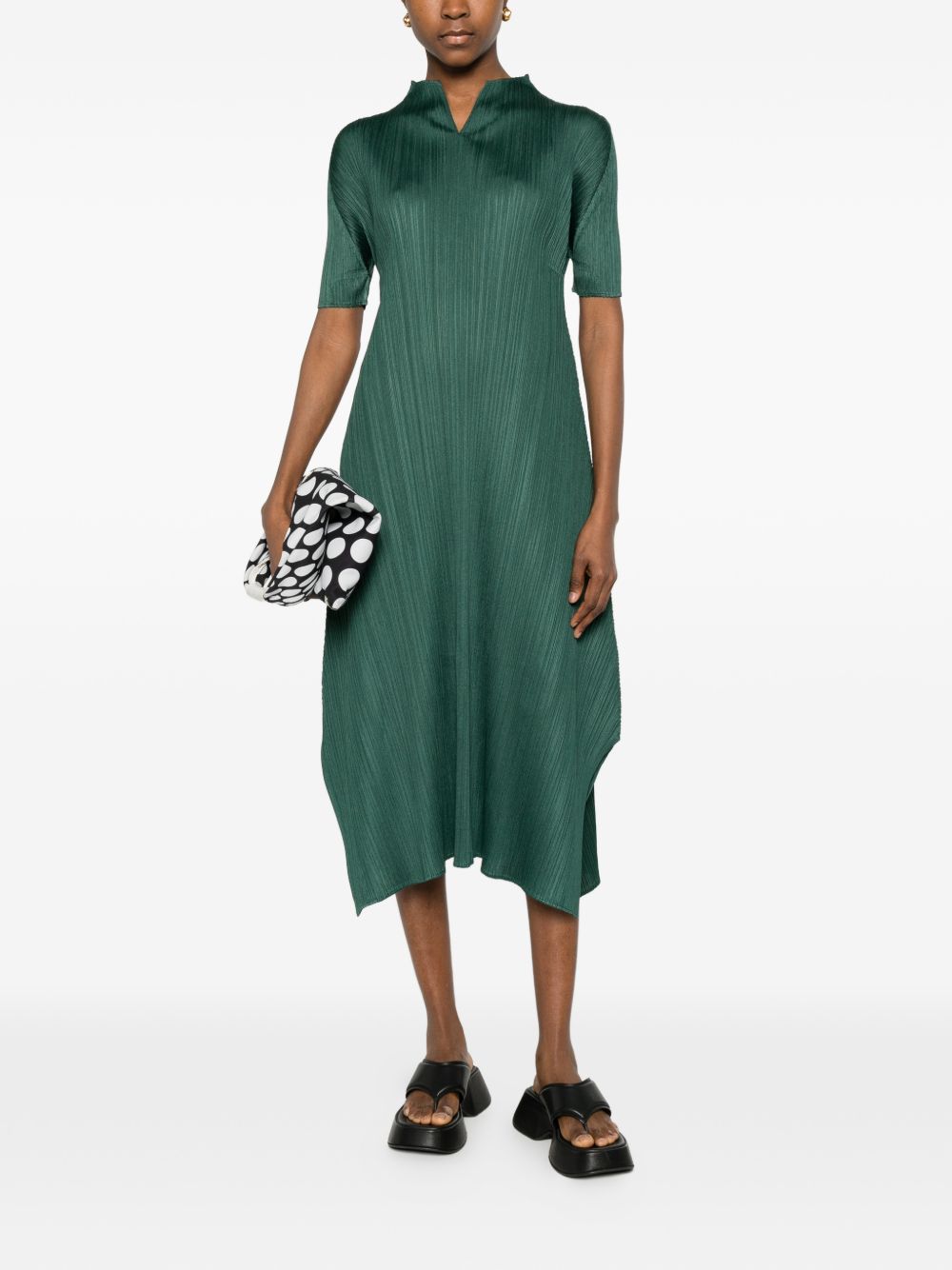 Pleats Please Dresses Green PP66JH13667 (PLEATS PLEASE ISSEY MIYAKE / ワンピース・ドレス・オールインワン ) | PLEATS PLEASE ISSEY MIYAKE (プリーツ プリーズ イッセイ ミヤケ)