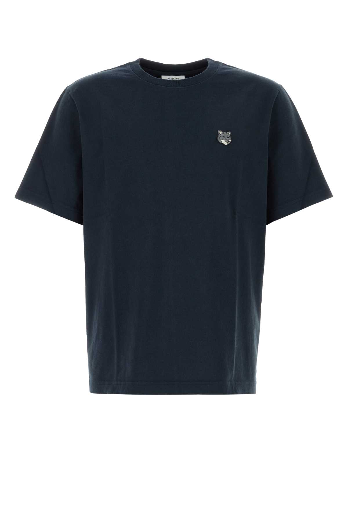 Navy blue cotton t-shirt PM00108KJ70250413 (Maison Kitsuné / Tシャツ・カットソー ) | Maison Kitsuné (メゾン キツネ)